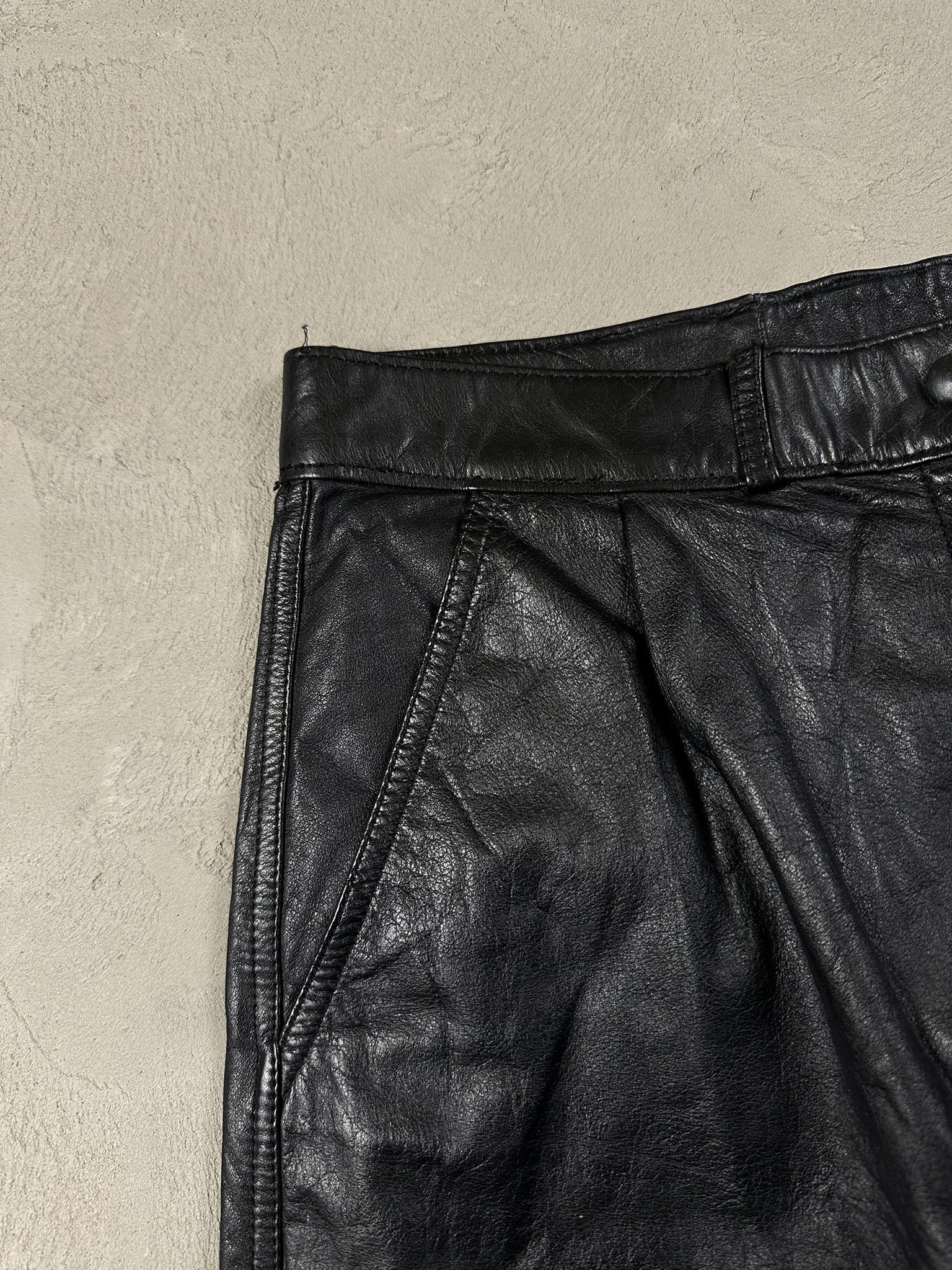 Genuine Leather 90s Vintage Leather Oversized Pants Size US 32 / EU 48 - 4 Thumbnail