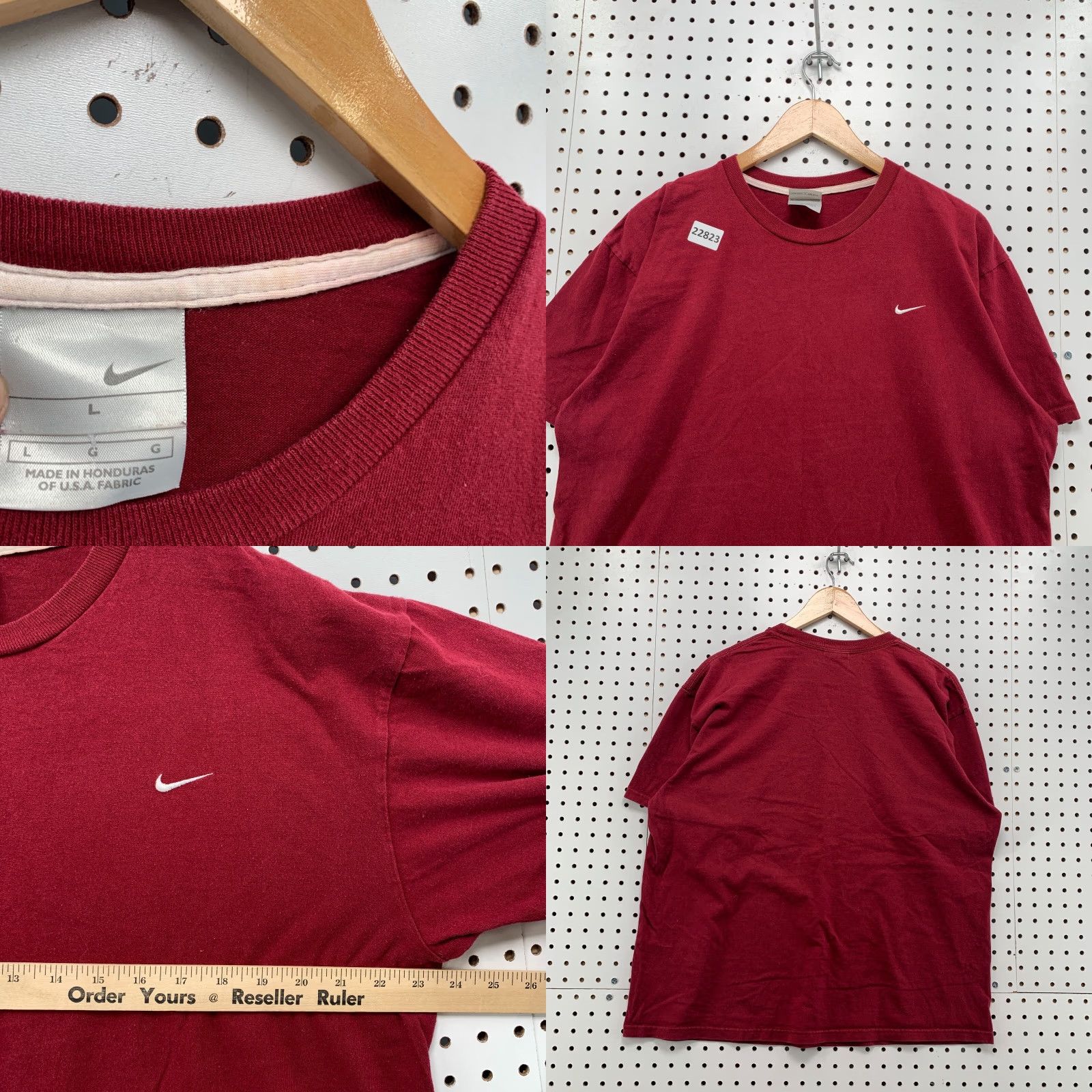 Nike VINTAGE Y2K Nike Red White Embroidered Swoosh T-Shirt Adult Large Cotton Crew Neck Short Sleeve Unisex Size US L / EU 52-54 / 3 - 8 Thumbnail