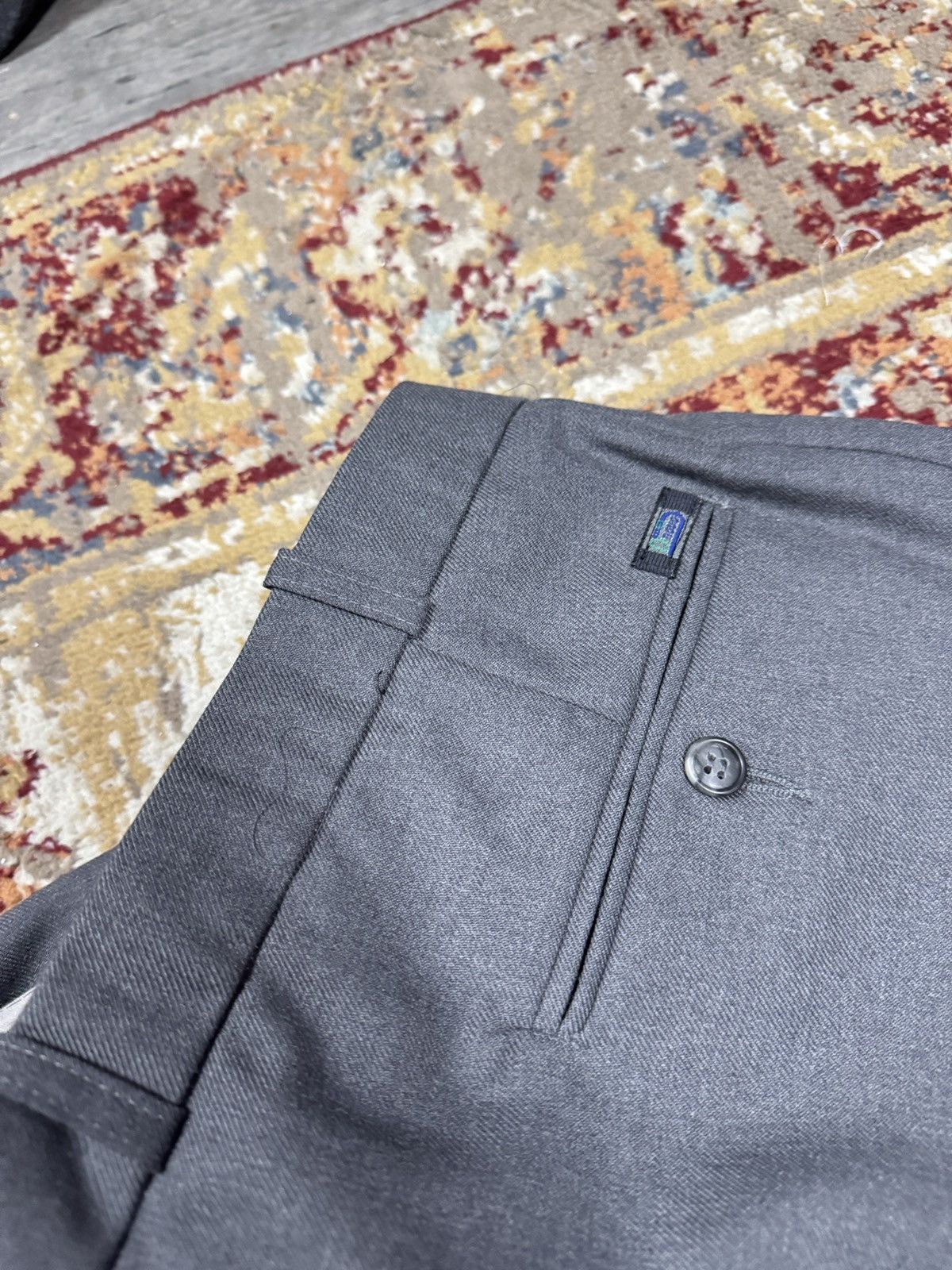 Vintage 1980s Wool Suit Pants Baggy Trousers Blend Balenciaga Rick Size US 36 / EU 52 - 6 Thumbnail