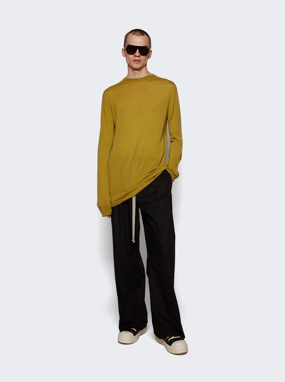Rick Owens o1mle0226 Oversized Level Sweater in Yellow Size US L / EU 52-54 / 3 - 2 Thumbnail