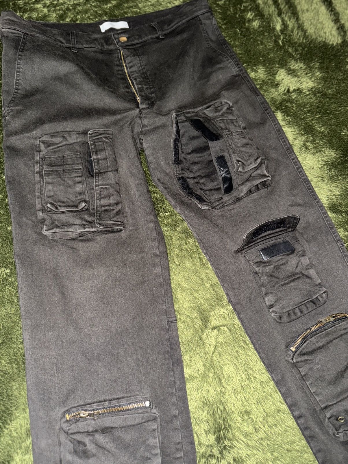 Japanese Brand [2] UNDERMYCAR Vintage Wash Pocket Detail Cargo Pants Olive Size US 32 / EU 48 - 7 Thumbnail