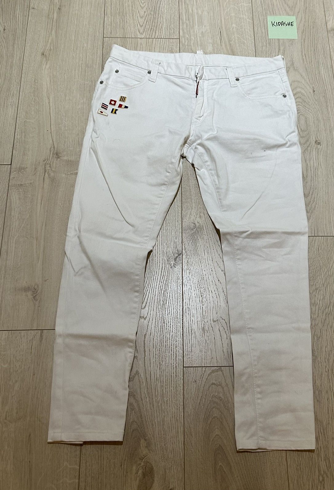 Dsquared2 DSquared2 White Flag Pin Denim Size US 32 / EU 48 - 1 Thumbnail