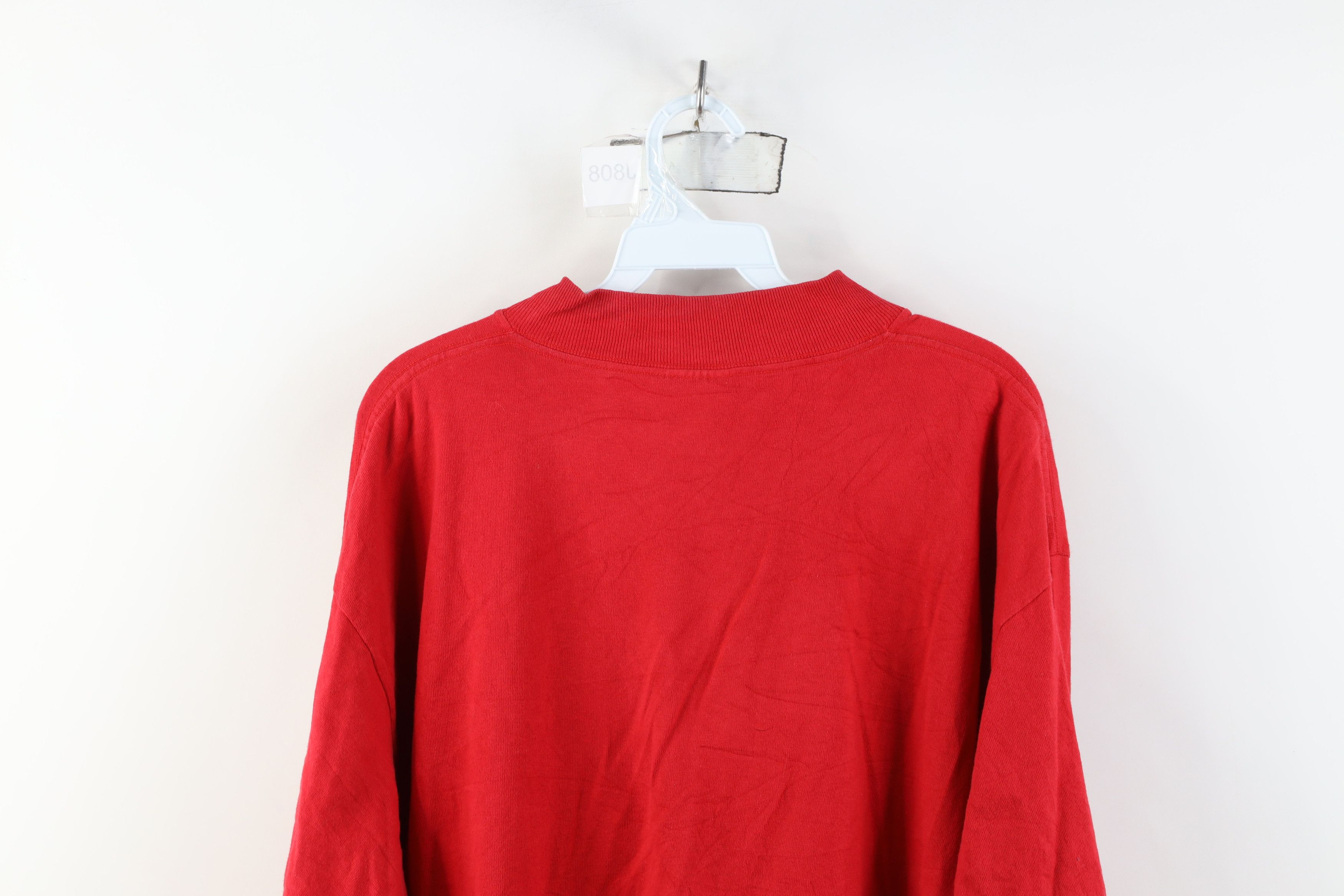 Adidas Vintage 90s Adidas Nebraska Mock Neck Long Sleeve T-Shirt Size US XL / EU 56 / 4 - 13 Thumbnail