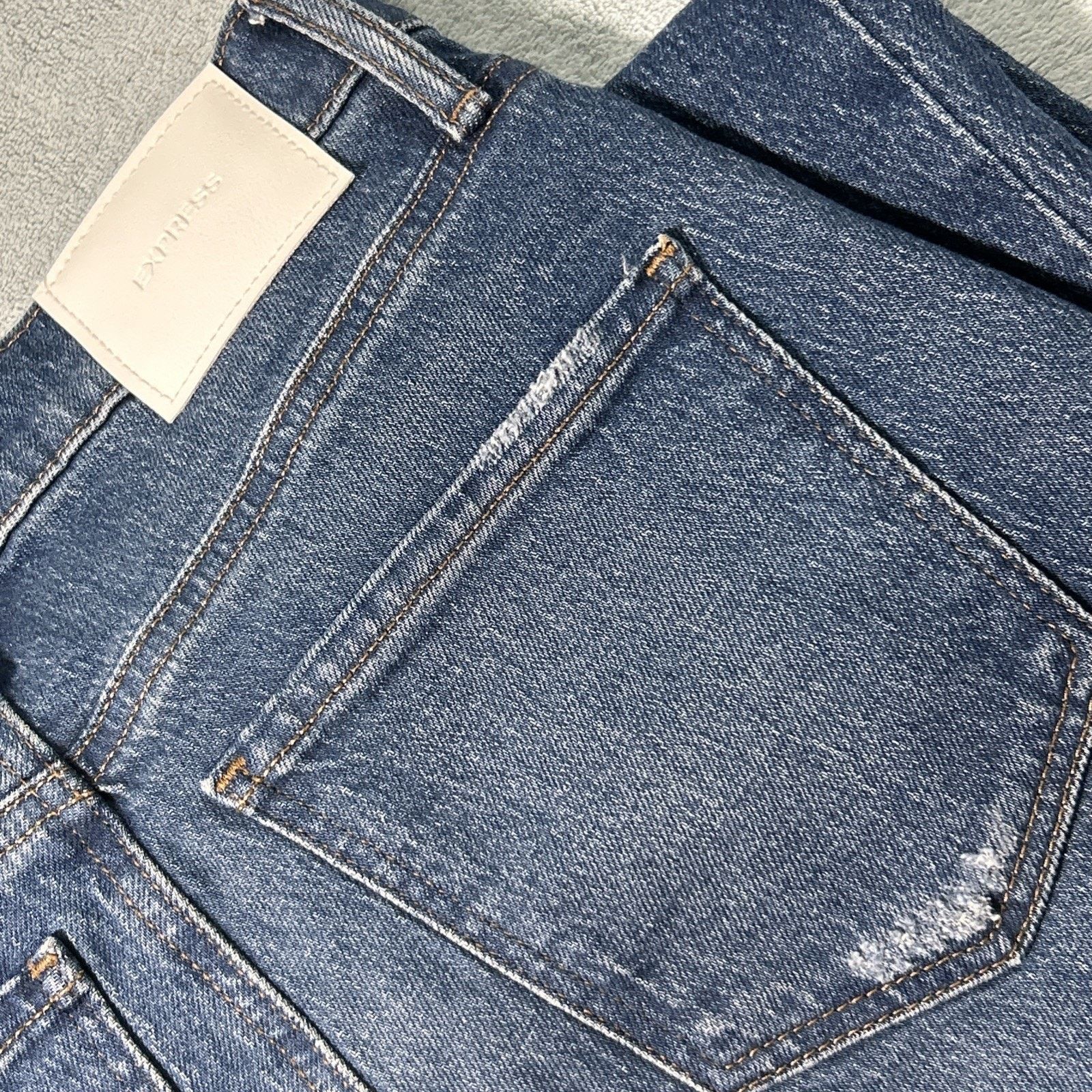 Express Beyond Baggy Distressed Rips Jeans Sz 2 28x33 Raw Hems Loose Size 26" / US 2 / IT 38 - 6 Thumbnail