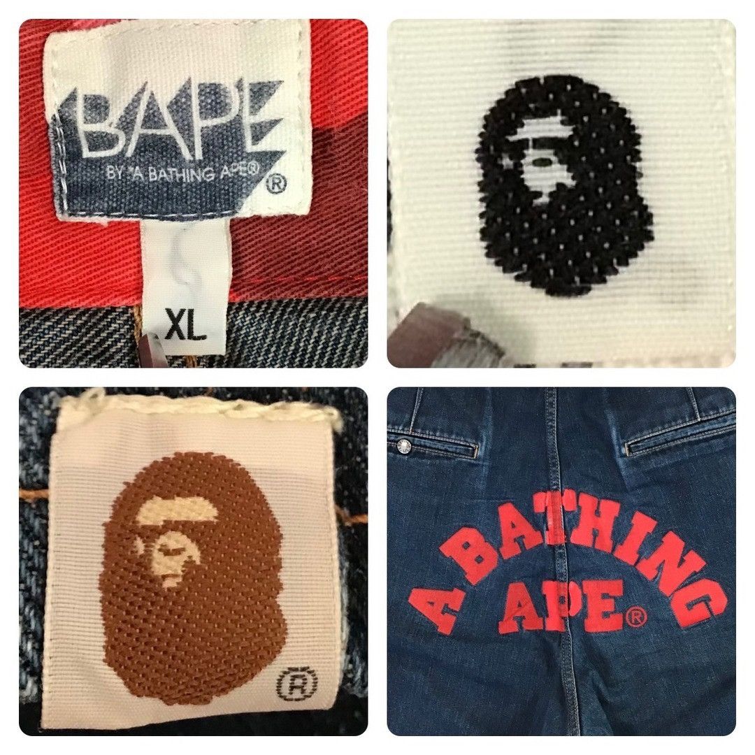Bape BAPE LOGO Loose fit denim shorts a bathing ape ★size XL Size US 36 / EU 52 - 9 Thumbnail