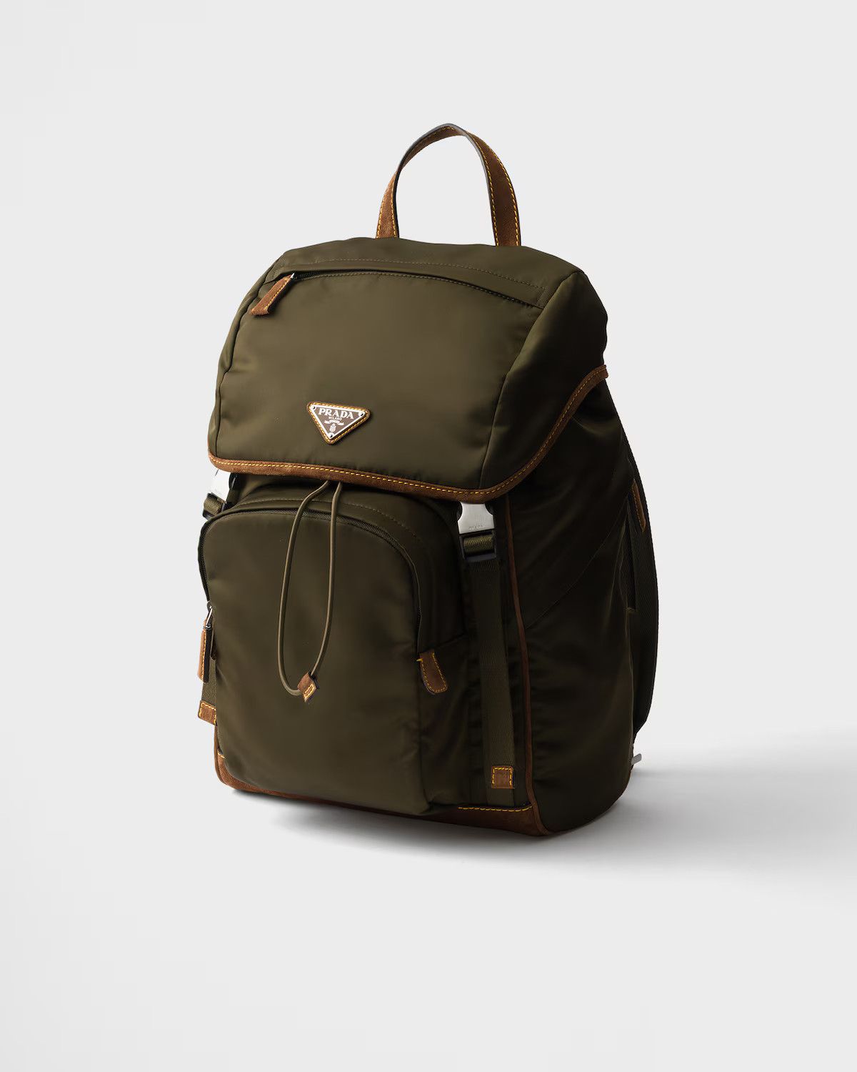 Prada os11x0126 Size: OS / Re-Nylon And Suede Backpack Musk Green Size ONE SIZE - 3 Thumbnail
