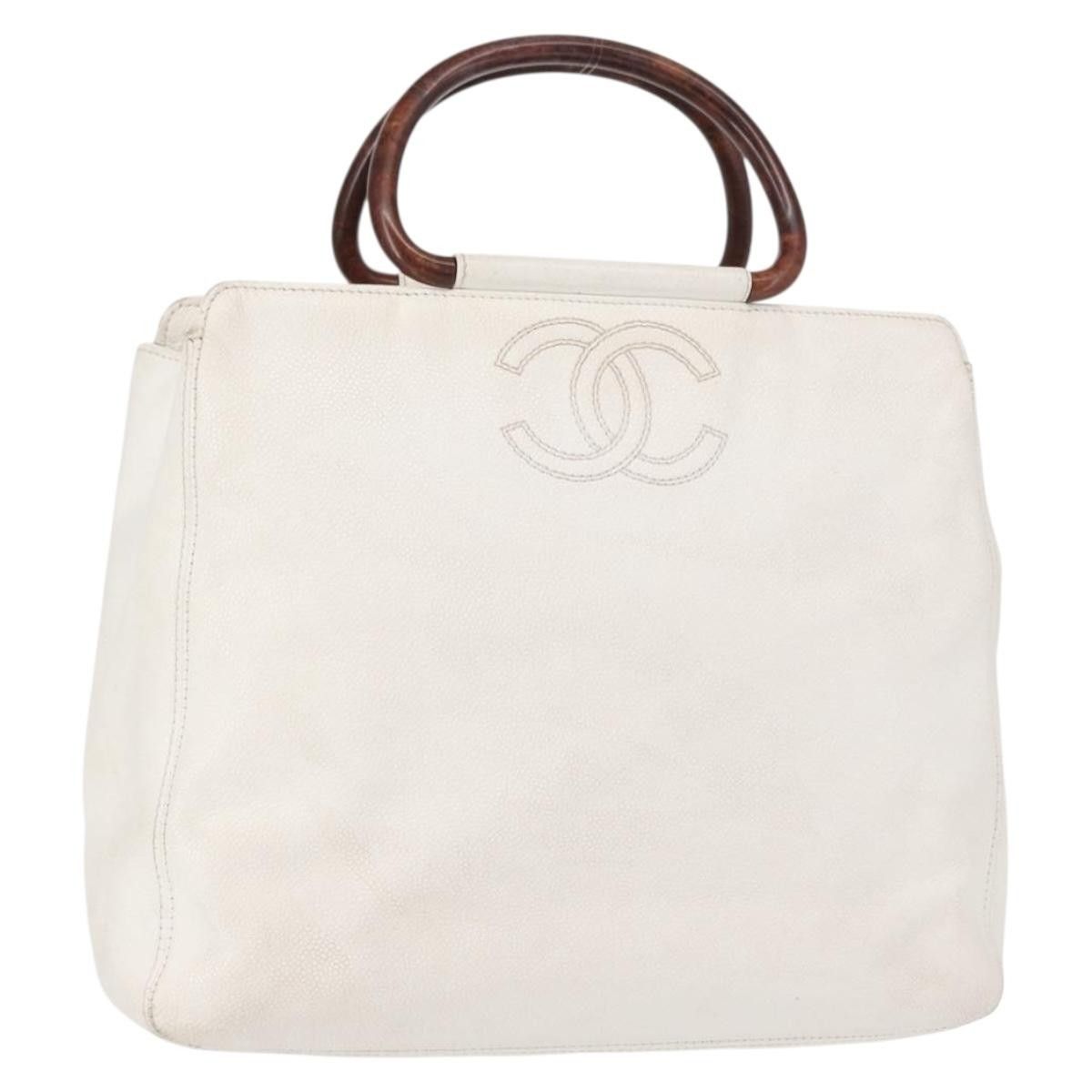 Chanel Vintage Wooden Ring Tote Caviar