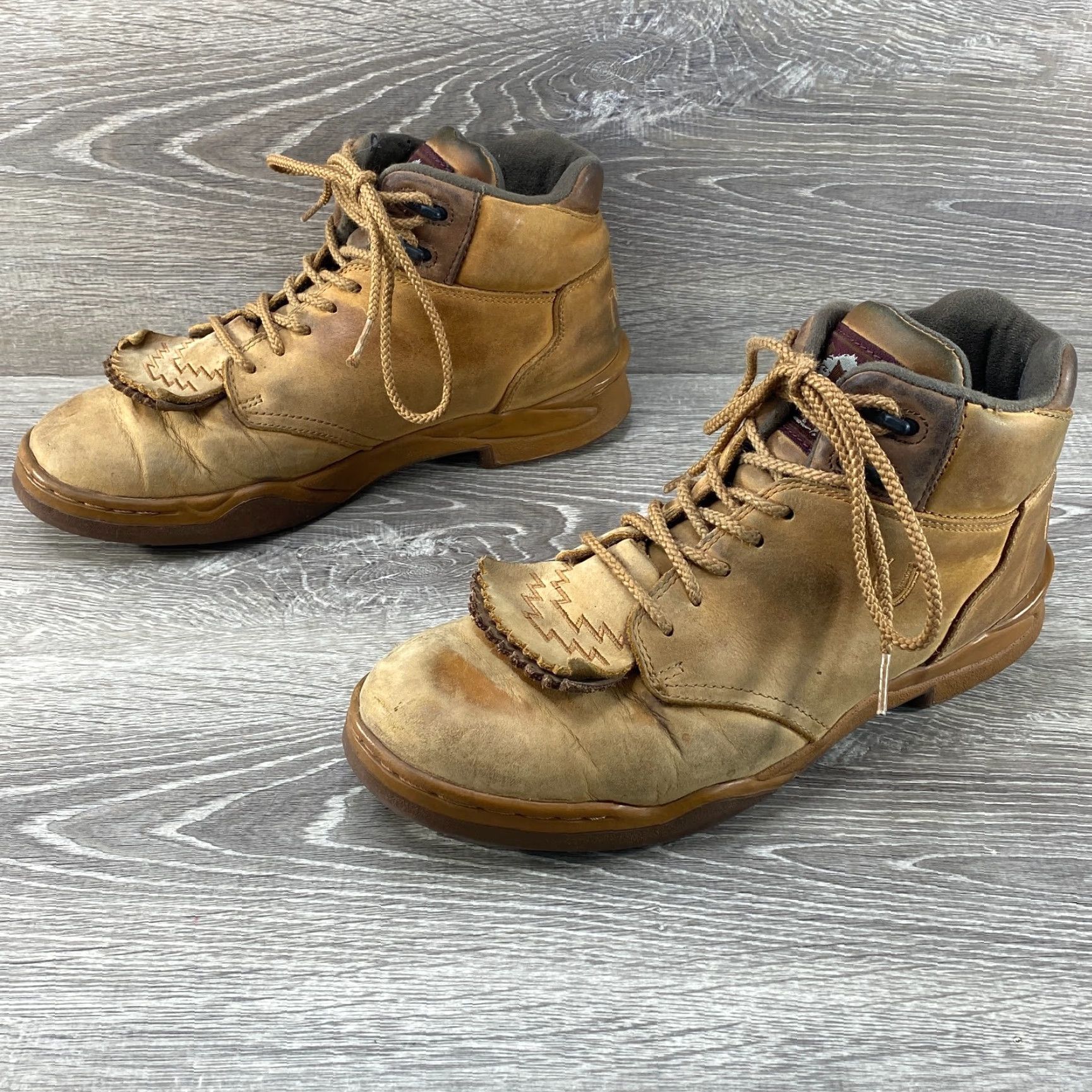 Roper Roper Horseshoes Mens 8.5 Cowboy Boots Brown Leather Lace Up Kiltie Boot Size US 8 / EU 41 - 6 Thumbnail