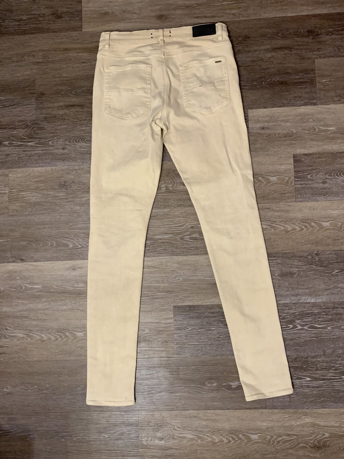 Amiri Cream Amiri MX1 Ripped Patch Style Cream Denim W34 Size US 34 / EU 50 - 2 Thumbnail
