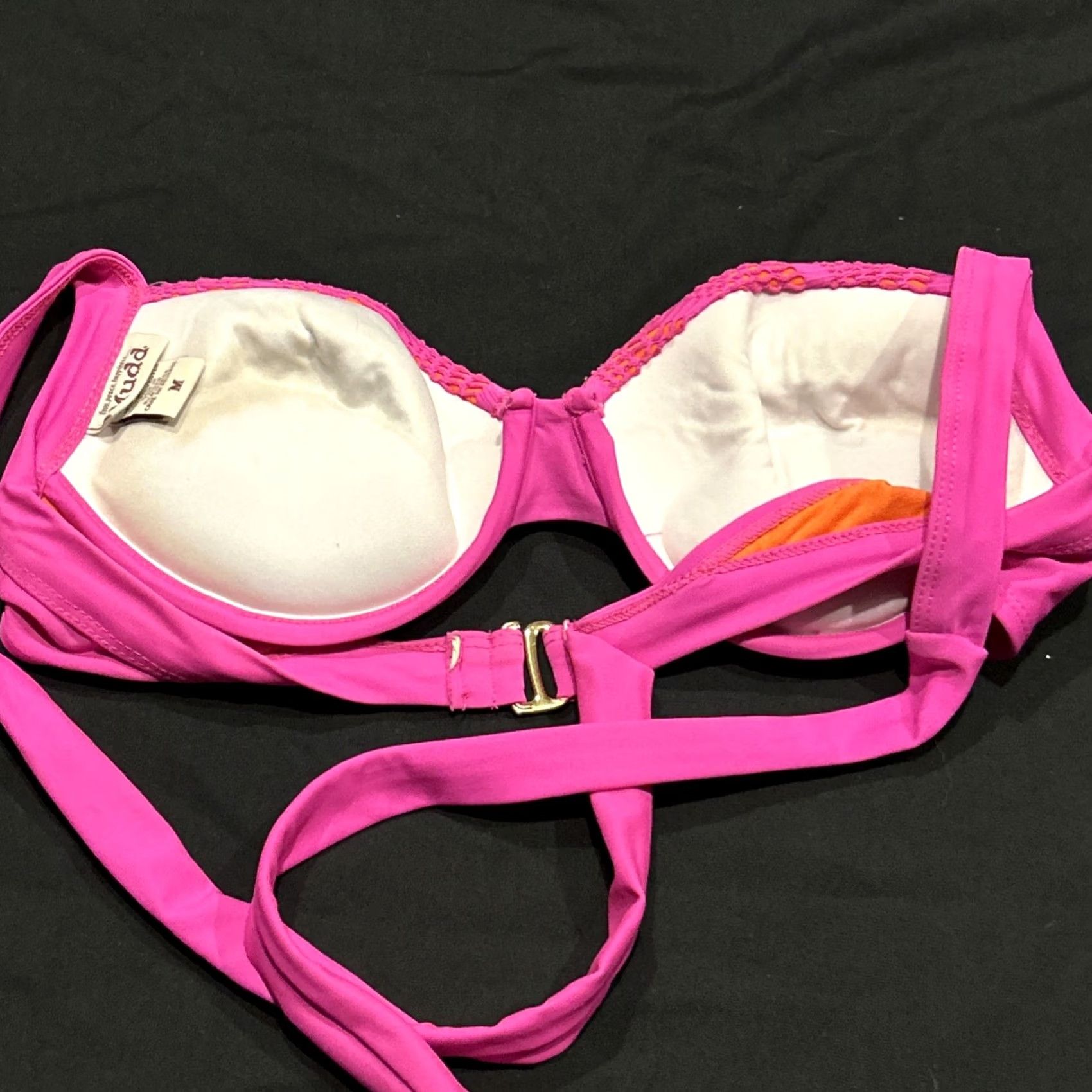 Pinko Mudd Halter Bikini Top Pink Lace Up Padded Size M Women’s Size M / US 6-8 / IT 42-44 - 3 Thumbnail