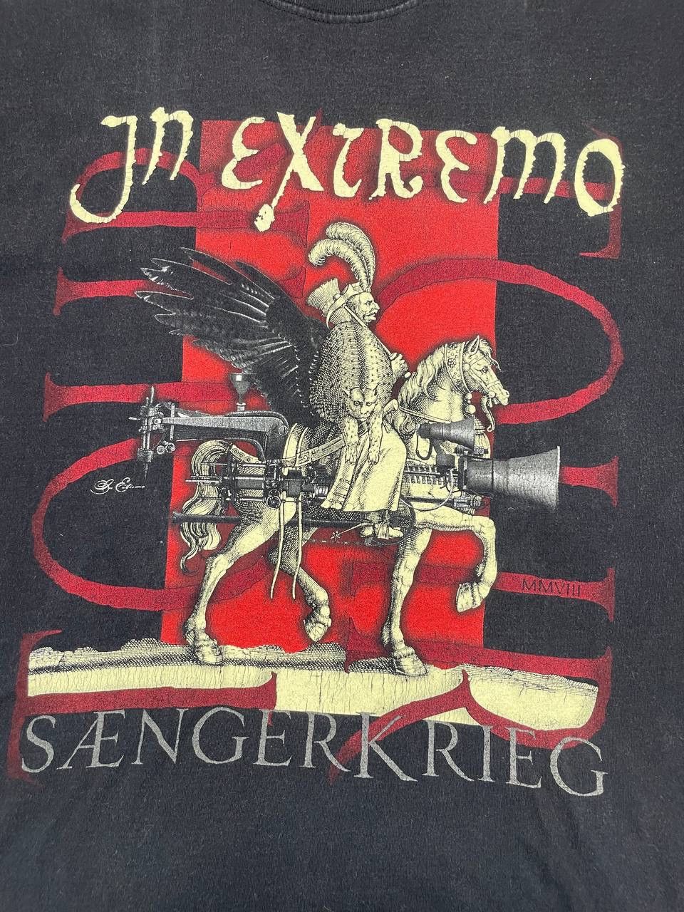 Vintage Vintage 90s In Extremo Saengerkrieg Band Men T-Shirt Black Size US L / EU 52-54 / 3 - 2 Thumbnail