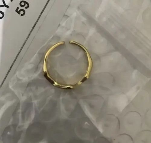 Other Gold Color Irregular Hollow Double Line Adjustable Ring Size ONE SIZE - 3 Thumbnail