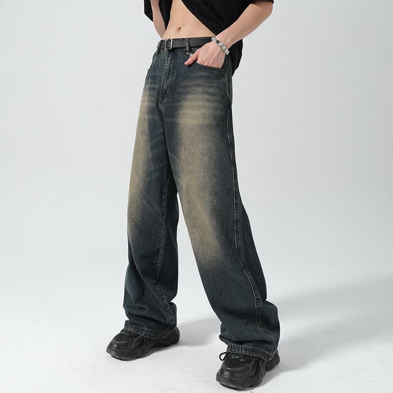 Japanese Brand Men's Japanese street loose straight retro distressed jeans Size US 32 / EU 48 - 2 Thumbnail