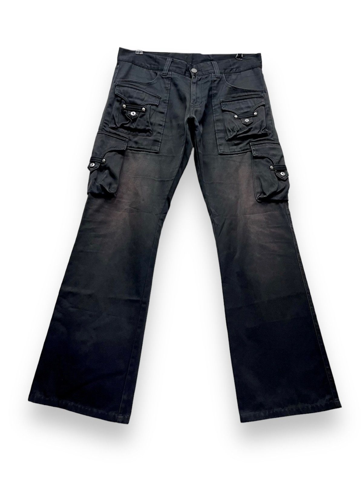 Tornado Mart Vintage TORNADO MART Rusty Black Bush Cargo Minimalist Flare Size US 32 / EU 48 - 2 Thumbnail
