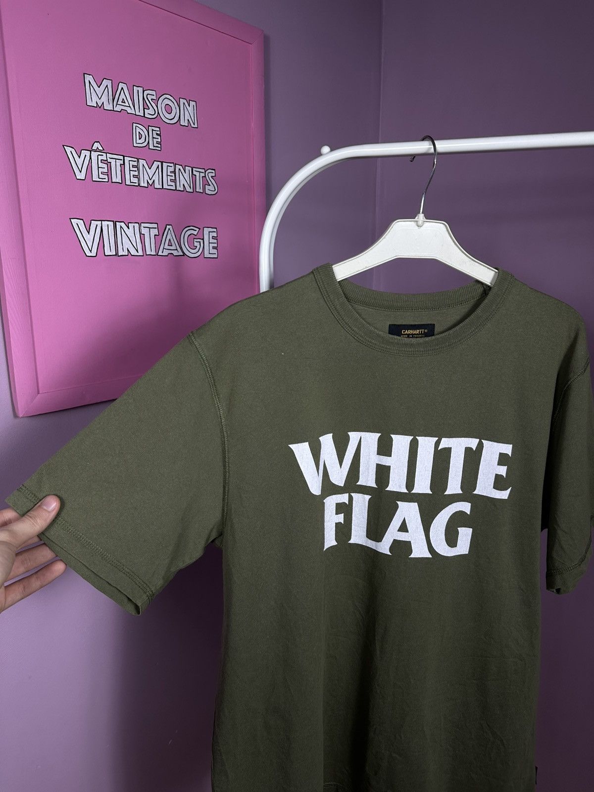 Carhartt Wip Carhartt WIP S/S White Flag T-Shirt Khaki Cotton Size M Size US M / EU 48-50 / 2 - 5 Thumbnail