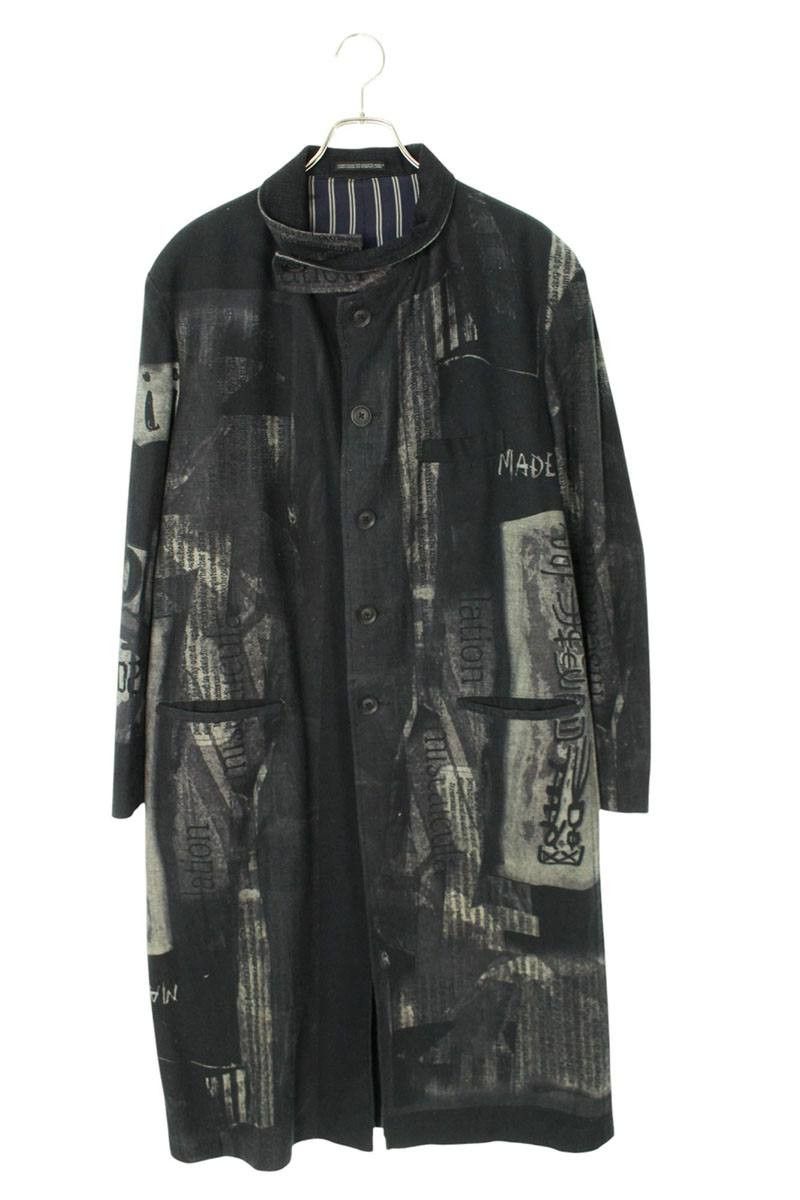 Yohji Yamamoto Yohji Yamamoto POUR HOMME black/Graphic print coat Size US M / EU 48-50 / 2 - 1 Thumbnail