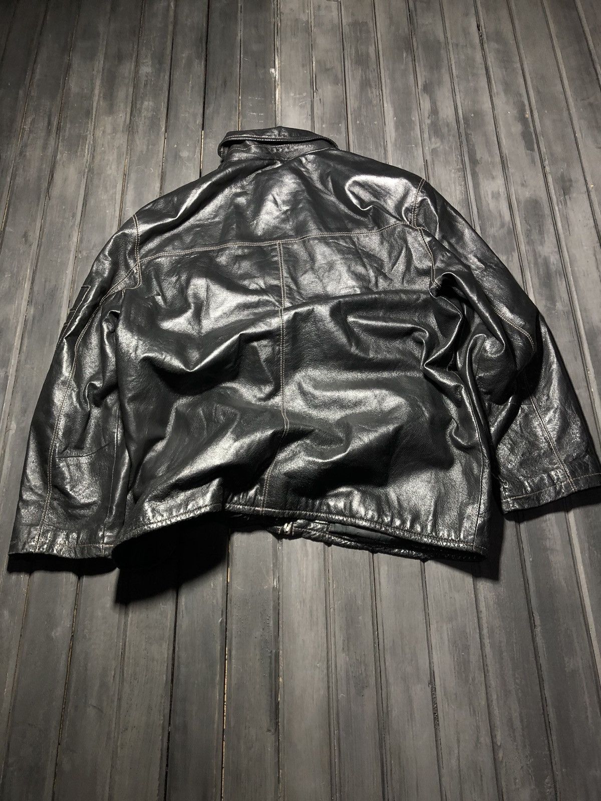 Hysteric Glamour Washed Cropped Bomber Leather Jacket Size US XL / EU 56 / 4 - 4 Thumbnail