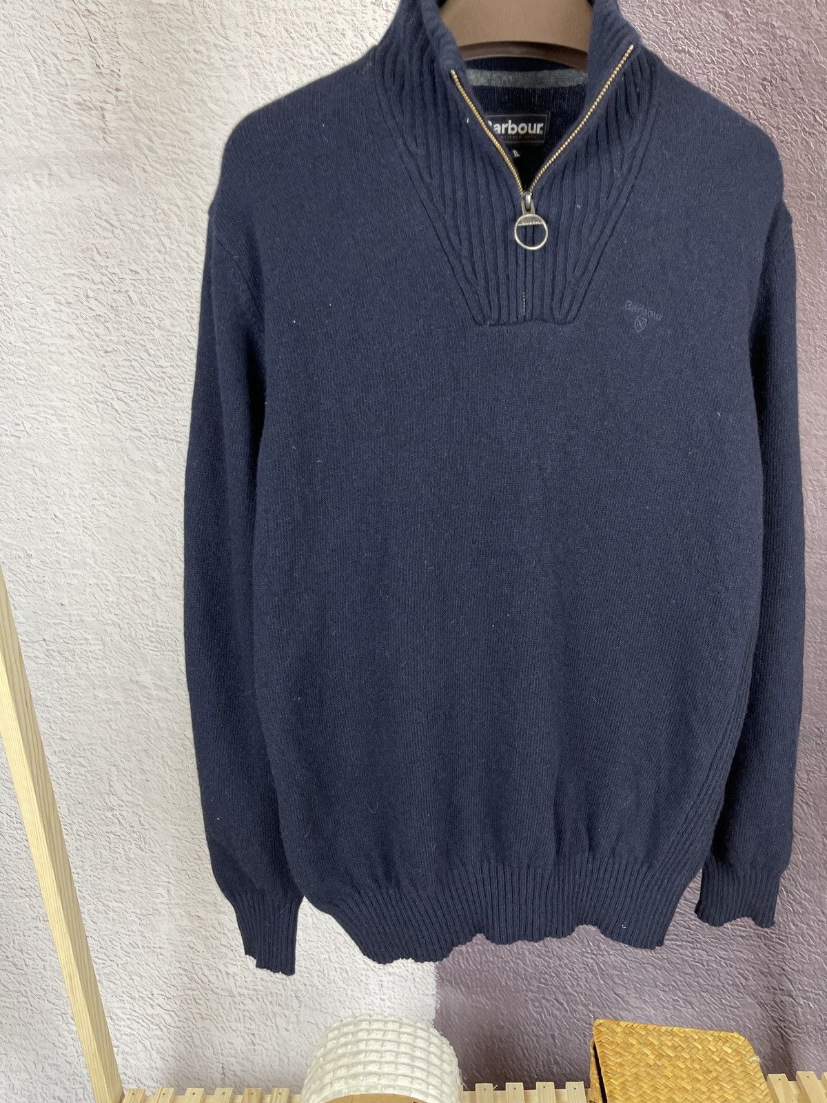 Barbour Barbour Essential Funnel Neck wool sweater jumper XL Navy Size US XL / EU 56 / 4 - 7 Thumbnail