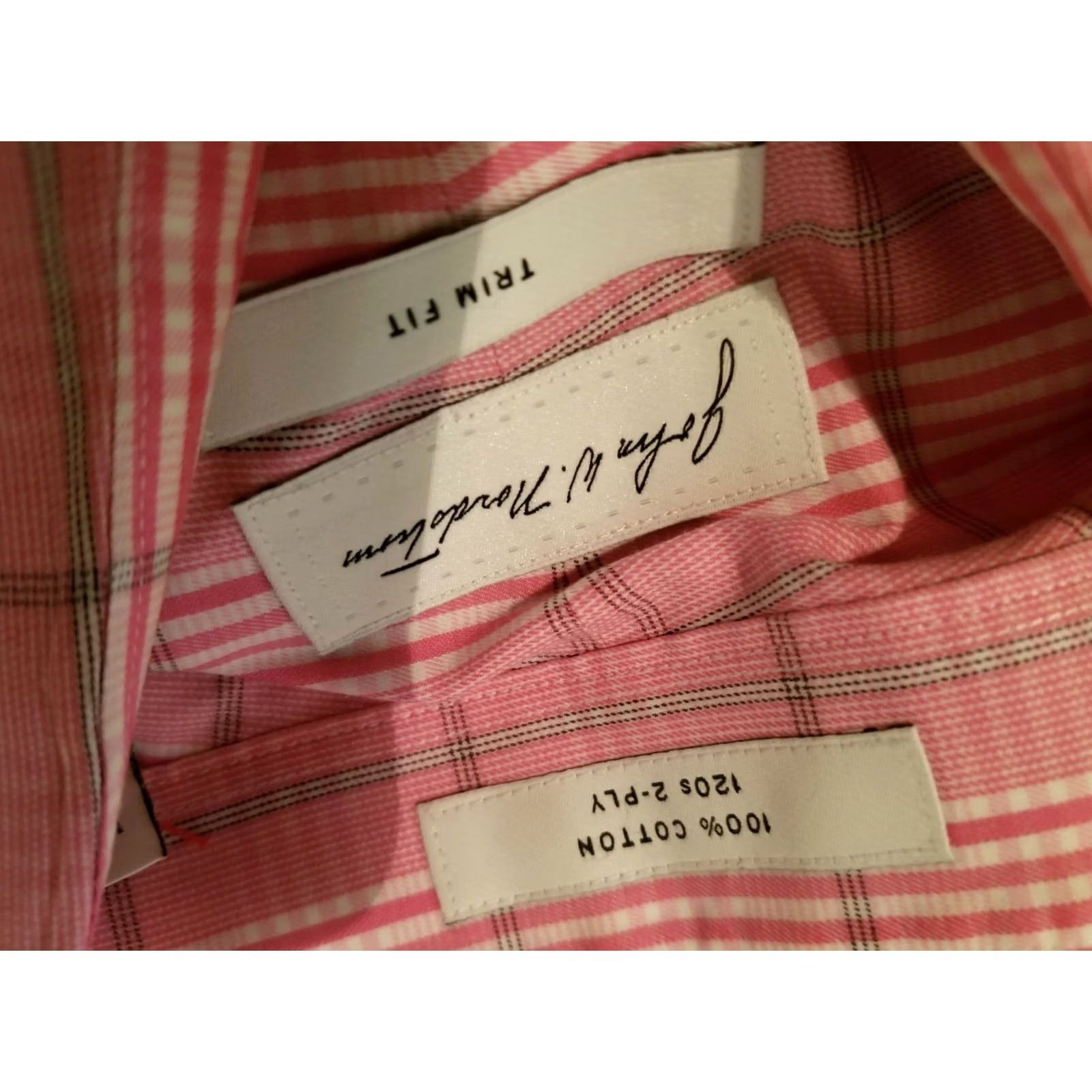 Nordstrom Mens John W. Nordstrom Dress Shirt 16 32 33 Pink Button Cotton Size 42R - 3 Thumbnail