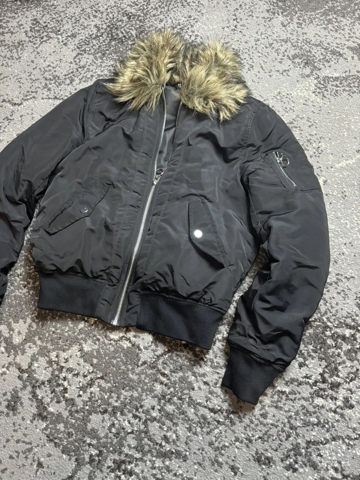 Japanese Brand × Vintage Vintage Y2K Nylon Bomber Opium Fur Sheepskin Owns Jacket Size US S / EU 44-46 / 1 - 5 Thumbnail