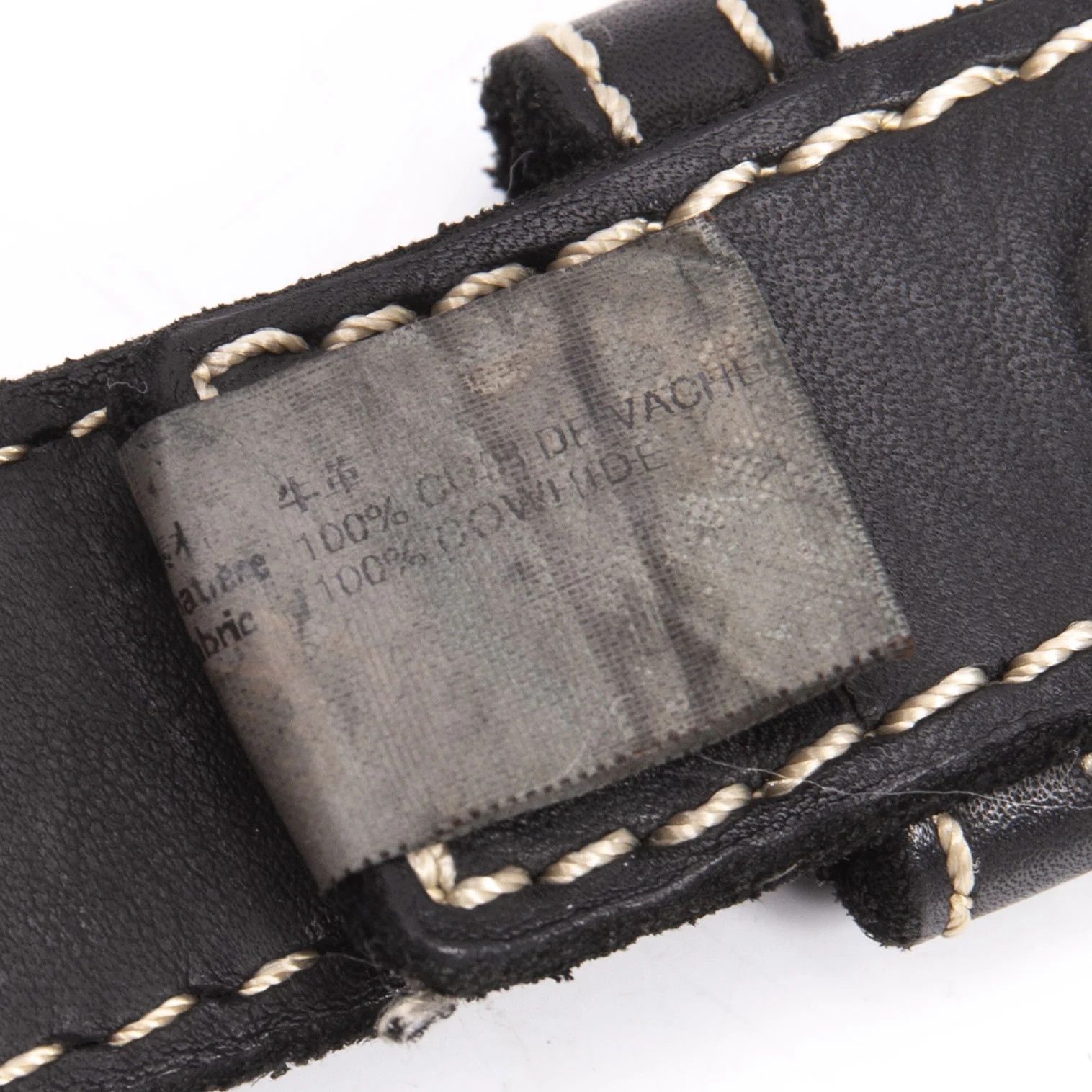 Comme des Garcons Homme Plus Stitched Leather Belt in Black, Size S Size ONE SIZE - 6 Thumbnail