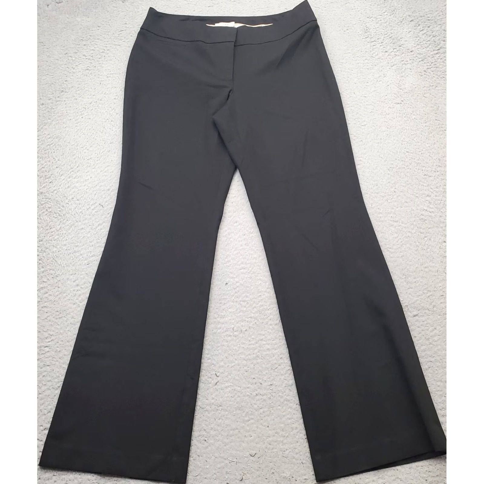 Loft Loft Julie Dress Pants Womens Size 8 Black Flared Leg Hook & Eye Length 32 in Size 30" / US 8 / IT 44 - 2 Thumbnail