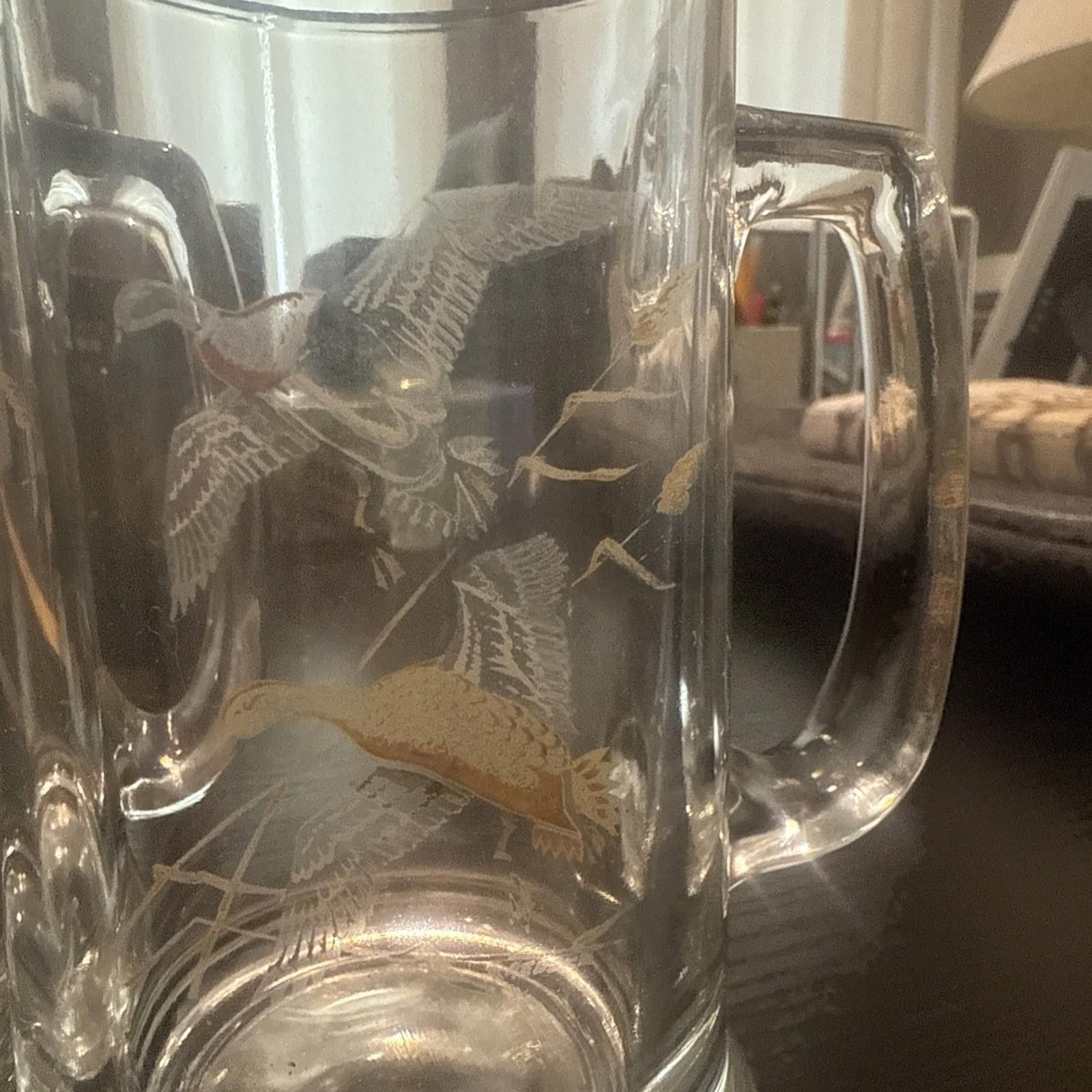 SCHMIDT 2 Vintage Schmidt Beer Eagles Wildlife Glass Beer Mug 5.5" Size ONE SIZE - 3 Thumbnail