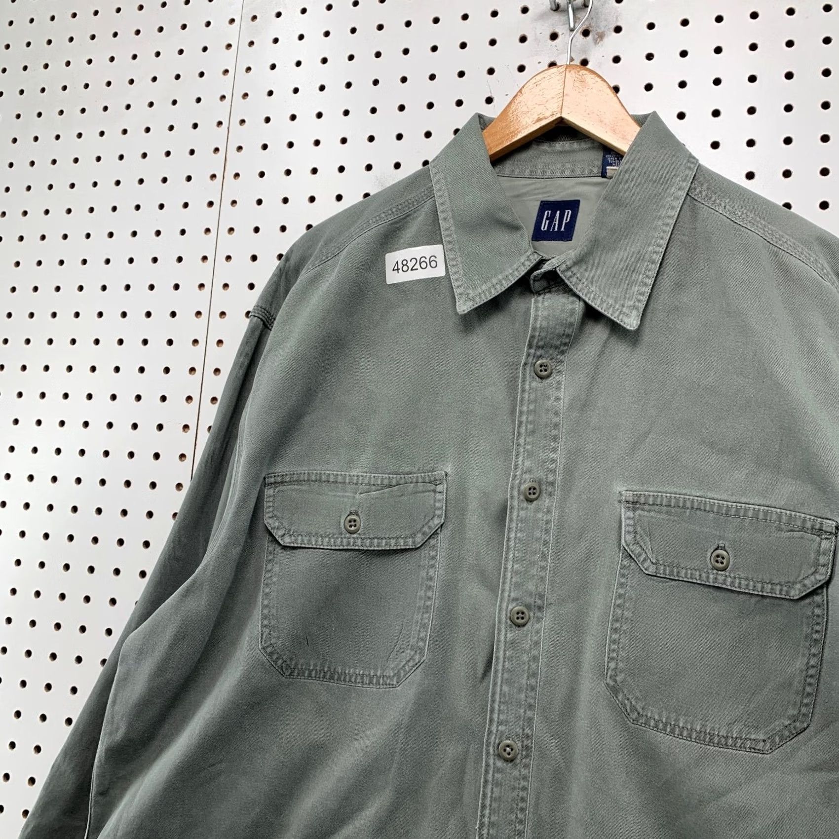 Gap Vintage GAP Canvas Button Shirt Mens XL Green Long Sleeve Collared Casual Size US XL / EU 56 / 4 - 6 Thumbnail