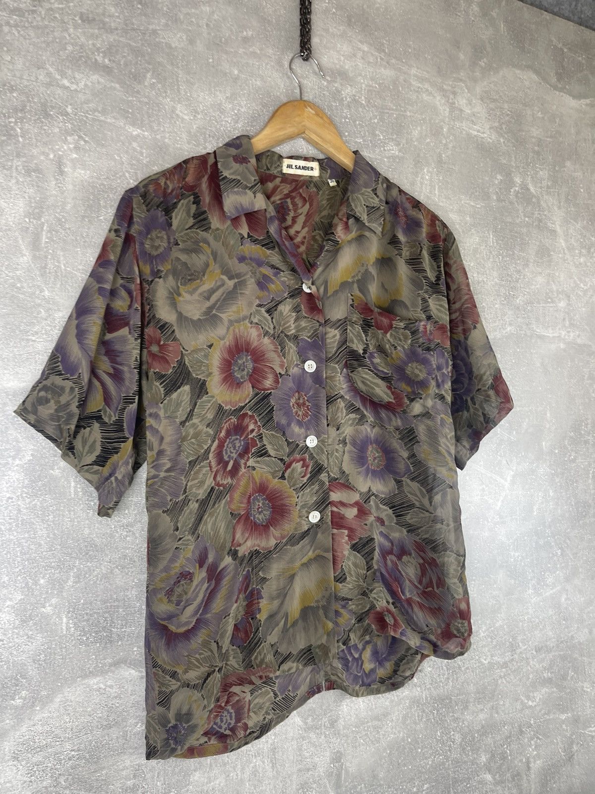 Jil Sander Jil Sander+ Floral Silk Short Sleeve Vintage Boxy Shirt Size XS / US 0-2 / IT 36-38 - 3 Thumbnail