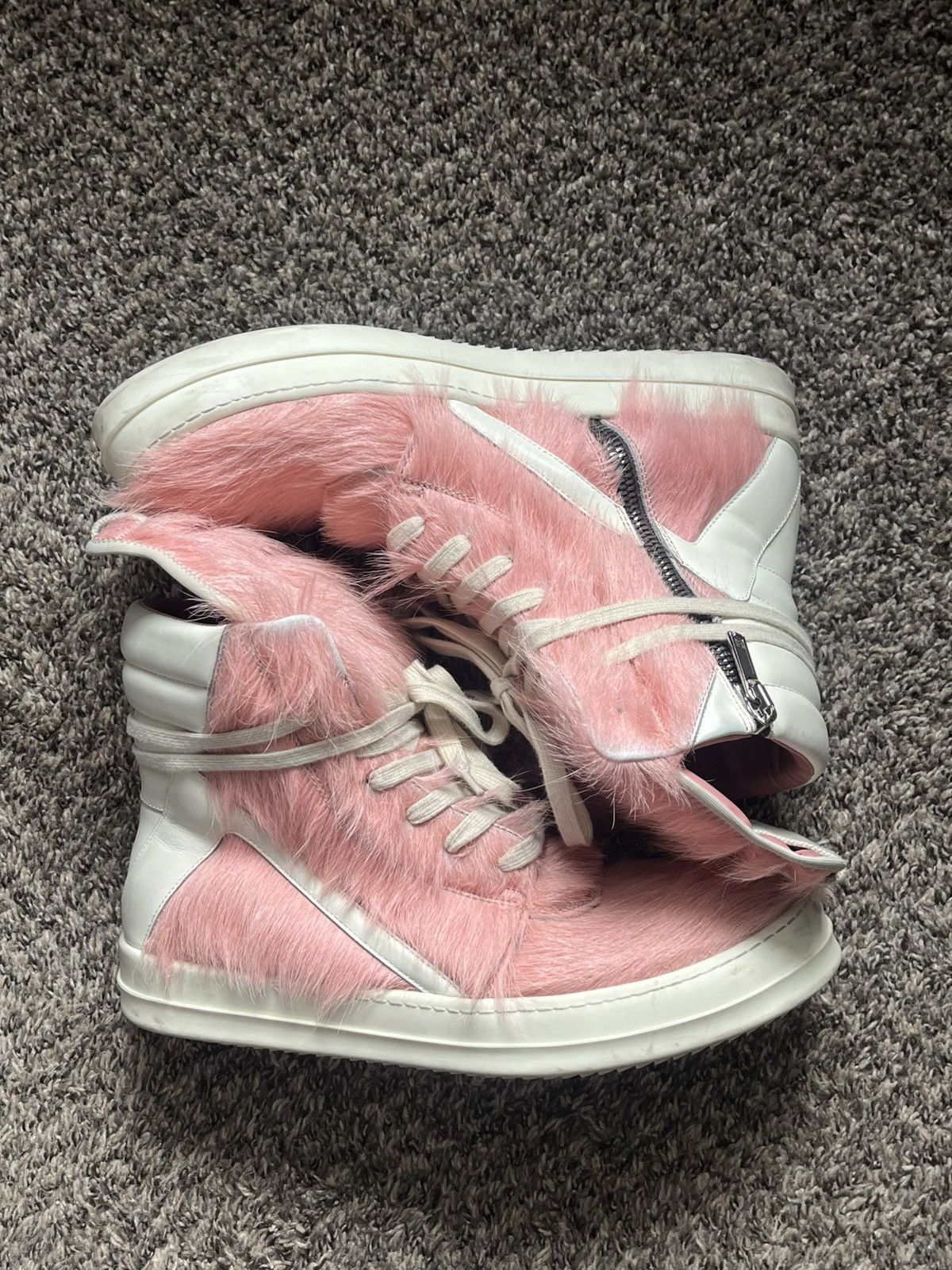 Rick Owens ‼️LAST DROP‼️ Rick Owens Pink Pony Hair Geobasket Size US 12 / EU 45 - 1 Thumbnail