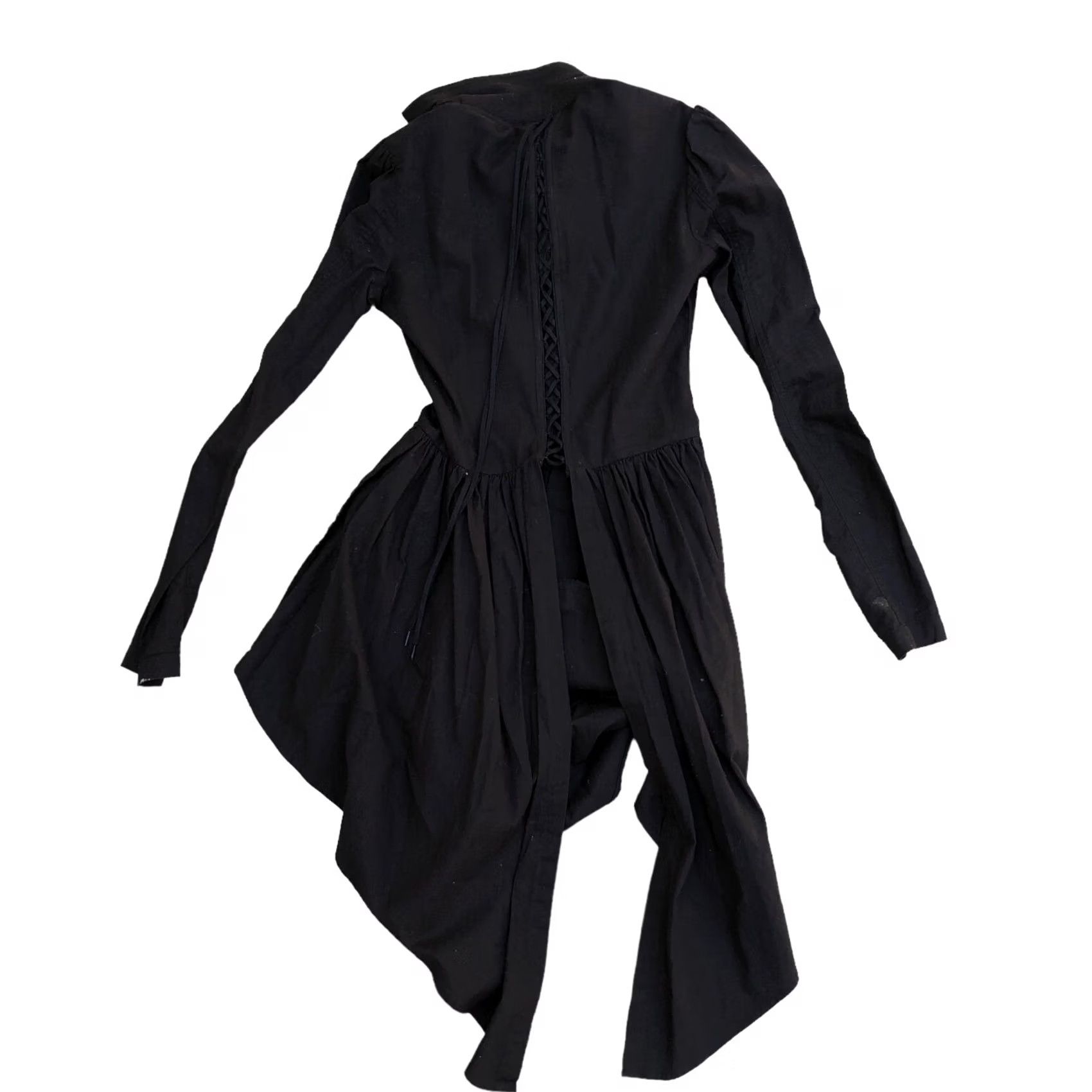 Betsey Johnson VINTAGE Betsey Johnson Gothic Shirt Dress Women's 2 Black Long Sleeve Button Dress Length Knee Length Womens Size XS / US 0-2 / IT 36-38 - 2 Thumbnail