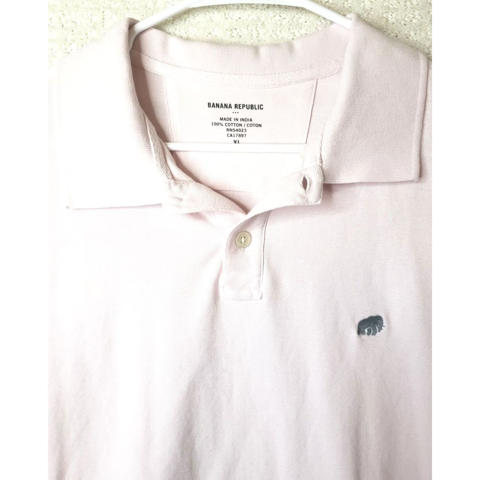 Banana Republic Banana Republic Polo Shirt Men XL Pink Short Sleeve Pocket Heathered 100% Cotton Knit Shirt Casual Workwear Golf Logo Modern Classic Mens Size US XL / EU 56 / 4 - 4 Thumbnail
