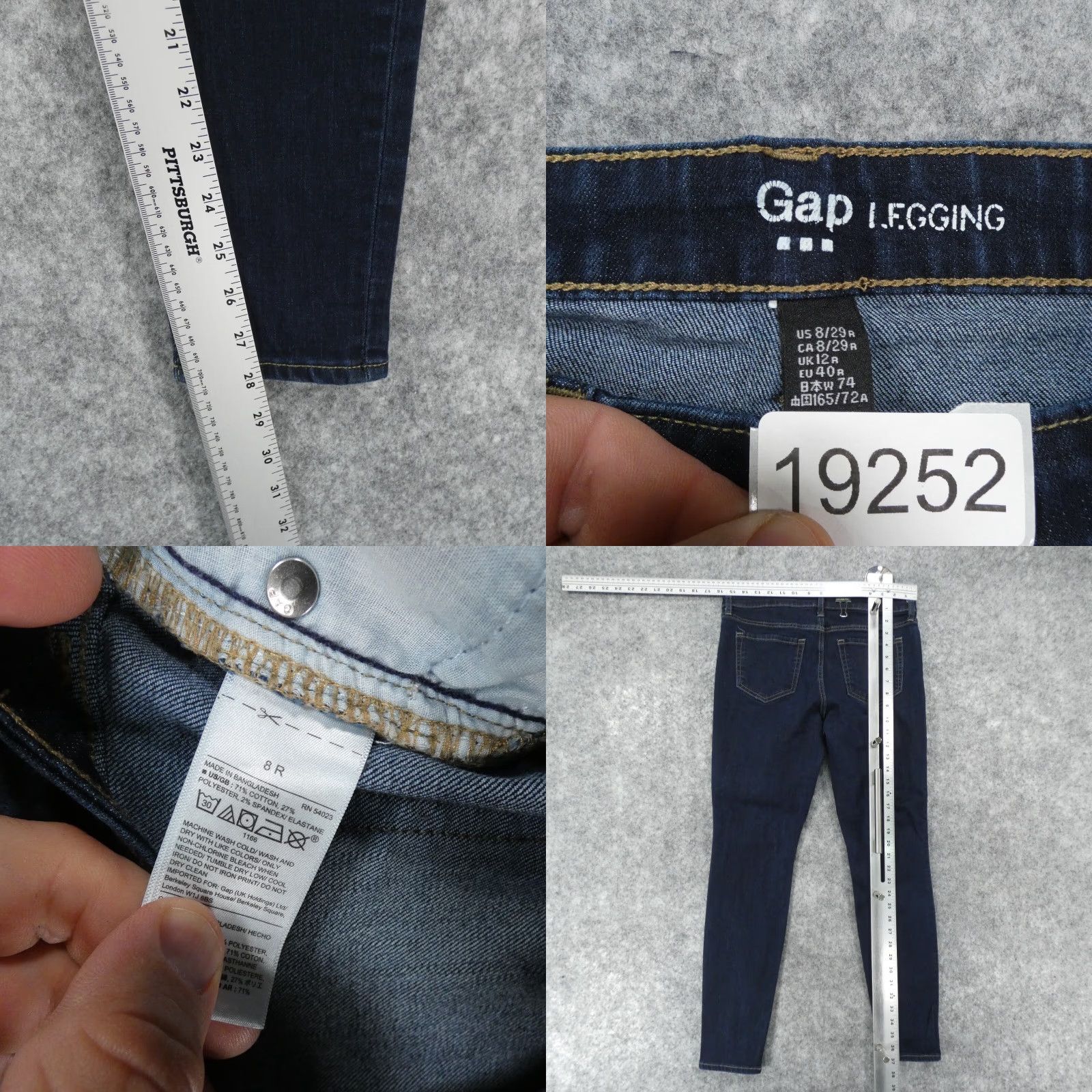 Gap Gap Jeans Womens Jeans Mid Rise 29 Dark Blue Stretch Jegging Legging Size 29" - 8 Thumbnail