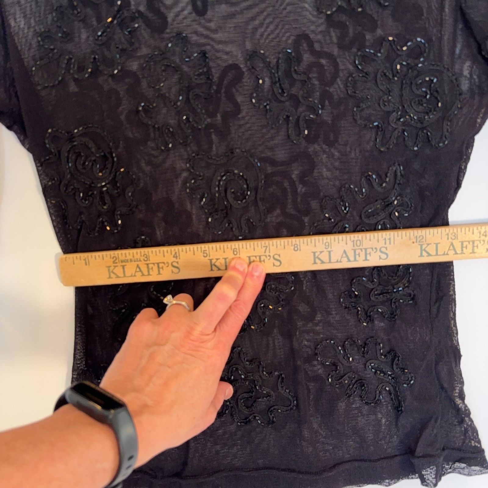Vivienne Tam Vintage Vivienne Tam Sheer Beaded Top Womens Size 3 S Black Size S / US 4 / IT 40 - 12 Thumbnail