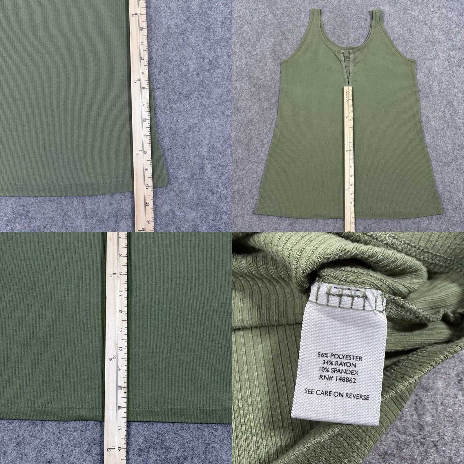 Torrid Torrid Green Tank Top Women's Size 2 Casual Pullover Rib Knit Stretch Super Soft Size XS / US 0-2 / IT 36-38 - 9 Thumbnail