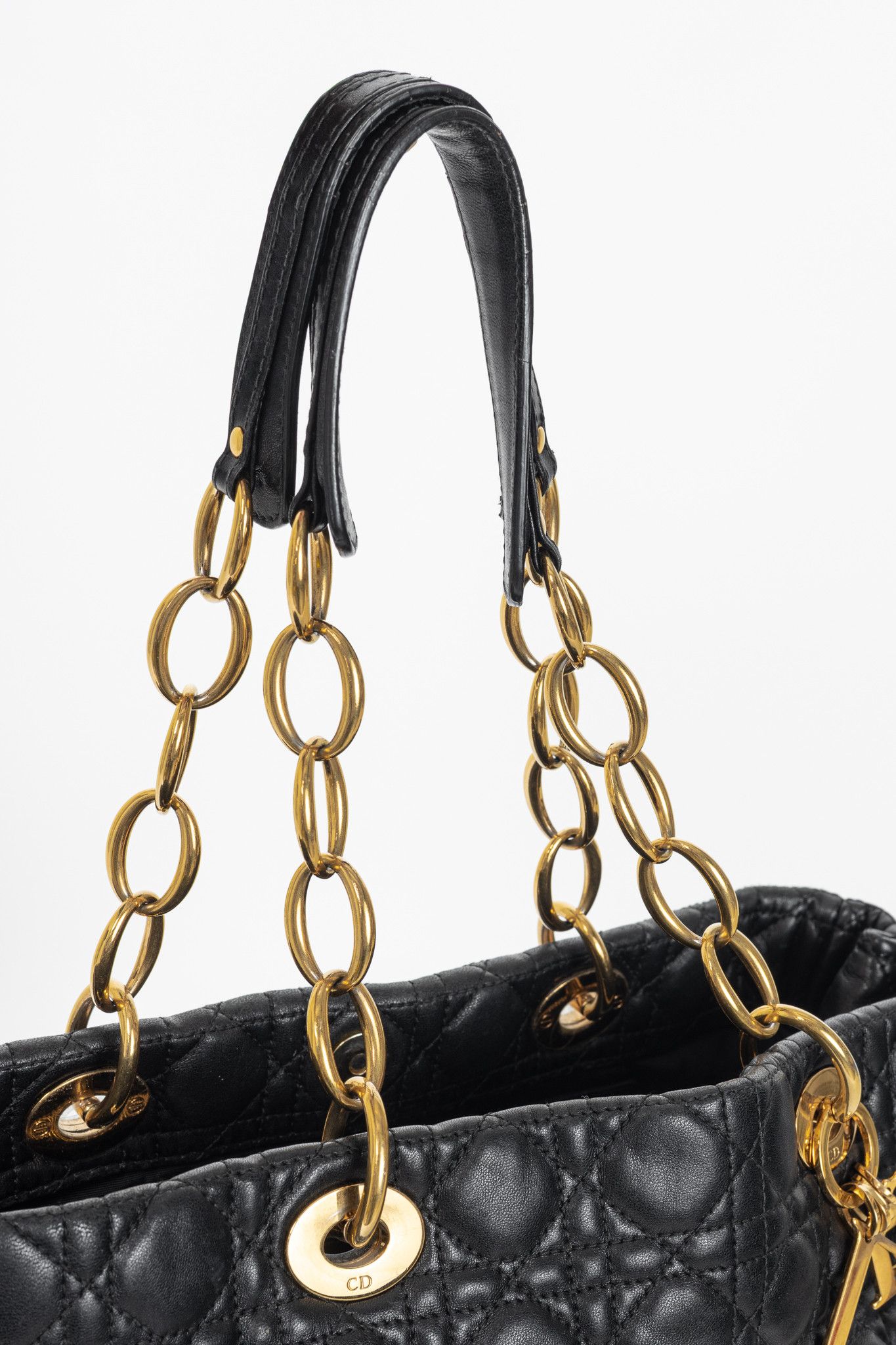 Dior Christian Dior Lady Dior Black Cannage Lambskin Tote Size ONE SIZE - 6 Thumbnail