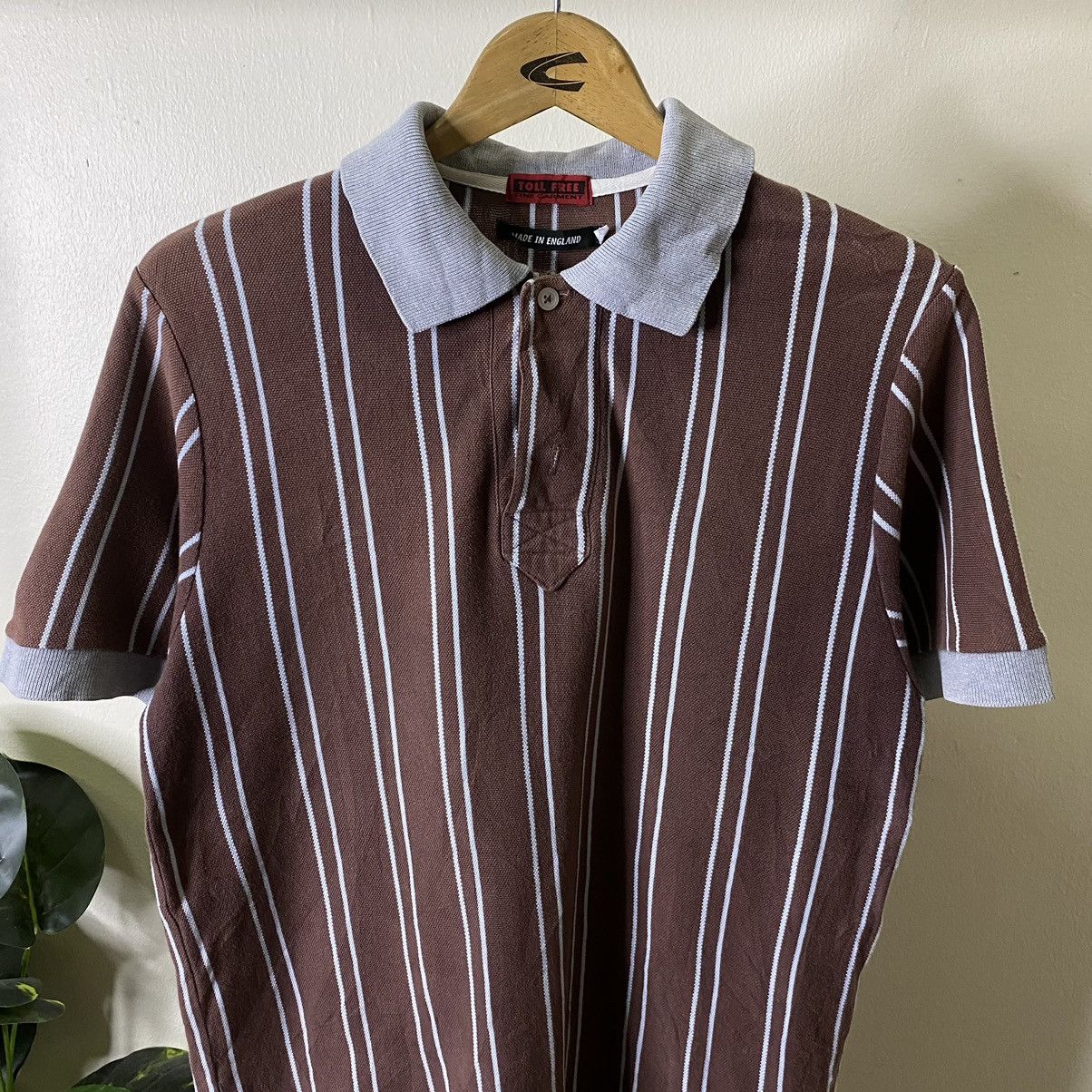 Designer Toll Free Fine Garment Stripes Polo Tee Made in England Size US M / EU 48-50 / 2 - 2 Thumbnail