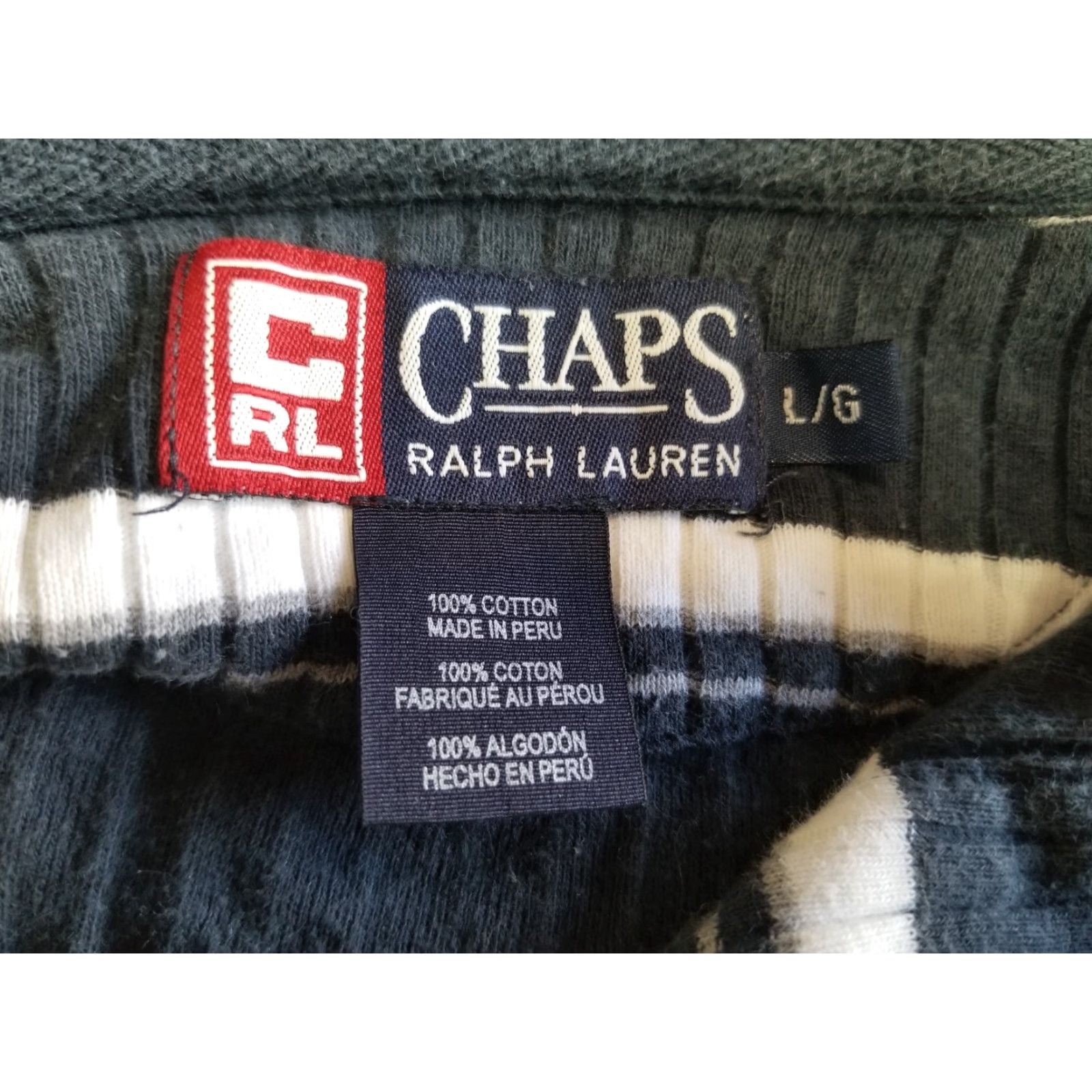 Ralph Lauren VINTAGE Chaps Ralph Lauren Shirt Men’s Button-Up Short Sleeve Cotton Blend Blue White Striped 1990s Large Mens Size US L / EU 52-54 / 3 - 7 Thumbnail