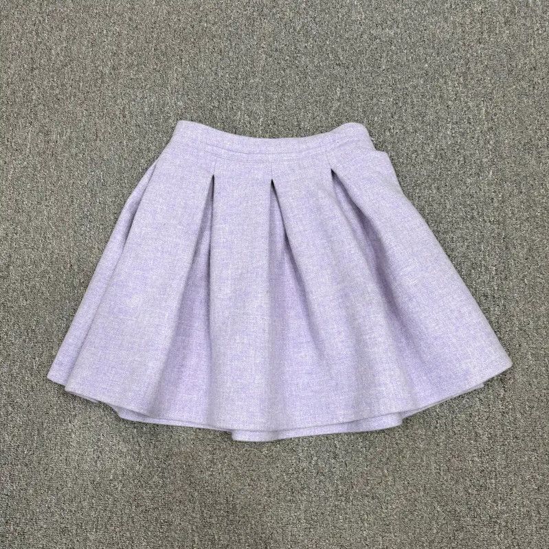 Miu Miu Miu Miu Violet Pleated Women's Cotton Skirt 0089 Size 23" - 1 Thumbnail