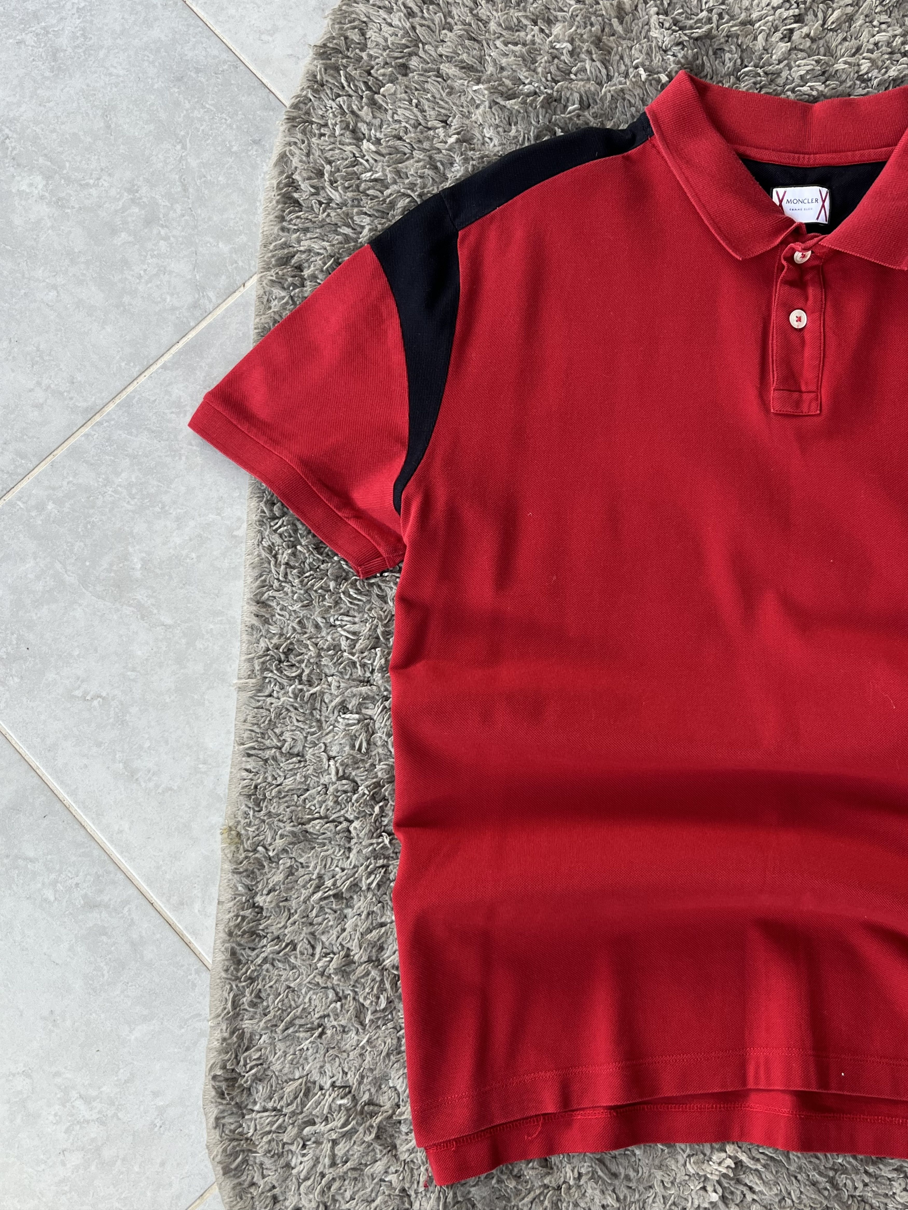 Moncler MONCLER GAMME BLEU Vintage Polo MADE IN ITALY Red/Blue Size US L / EU 52-54 / 3 - 3 Thumbnail
