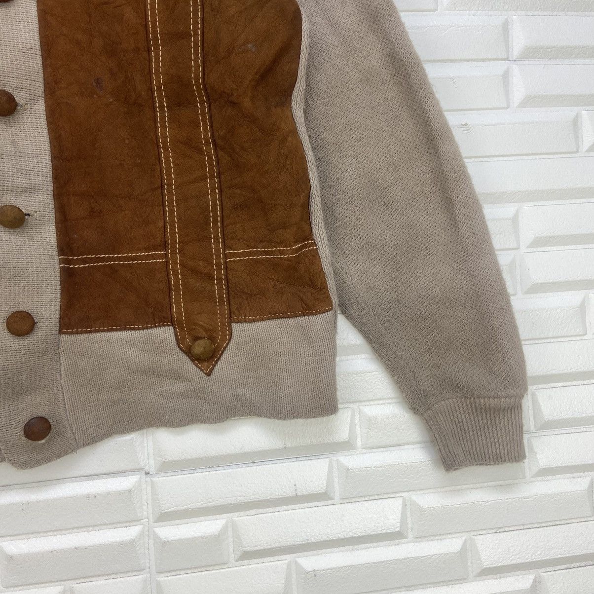Leather × Vintage Vintage 60s Campus Made in USA Leather + Knitwear Jacket Size US S / EU 44-46 / 1 - 5 Thumbnail