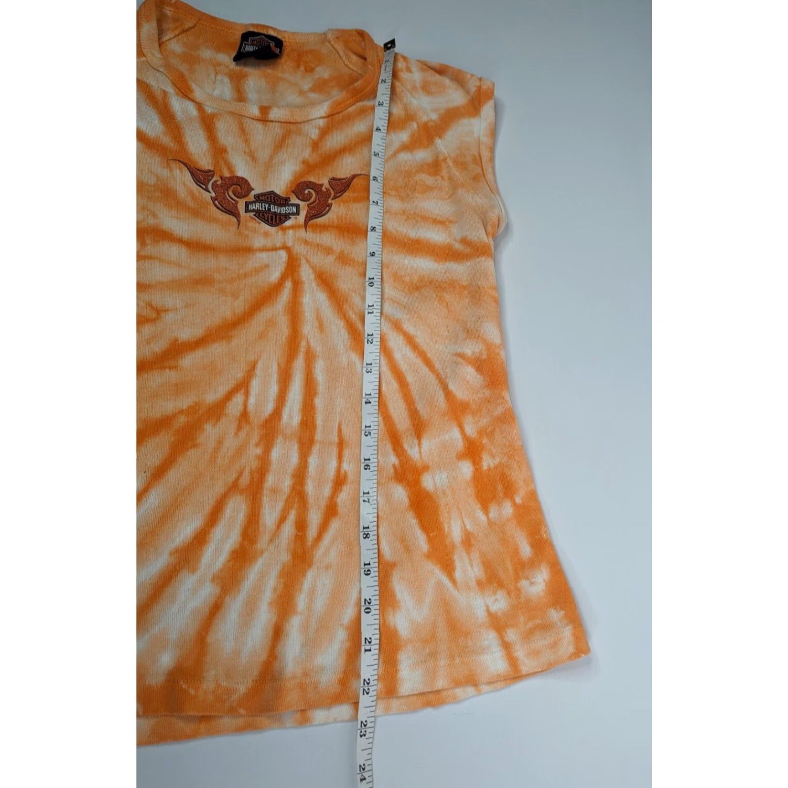 Harley Davidson VTG Harley-Davidson Orange Tie Dye Sleeveless Shirt Womens Large L Manuf Harley-Davidson Shirt Sleeveless Orange Tie Dye Womens Large Size L / US 10 / IT 46 - 5 Thumbnail
