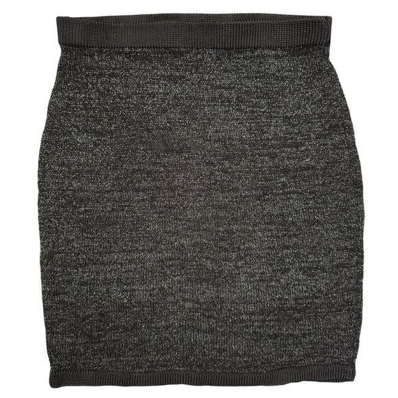 Other Claudia Jungkunst Black & Silver Knit Lurex Mini Skirt Sz S Size 28" / US 6 / IT 42 - 1 Thumbnail