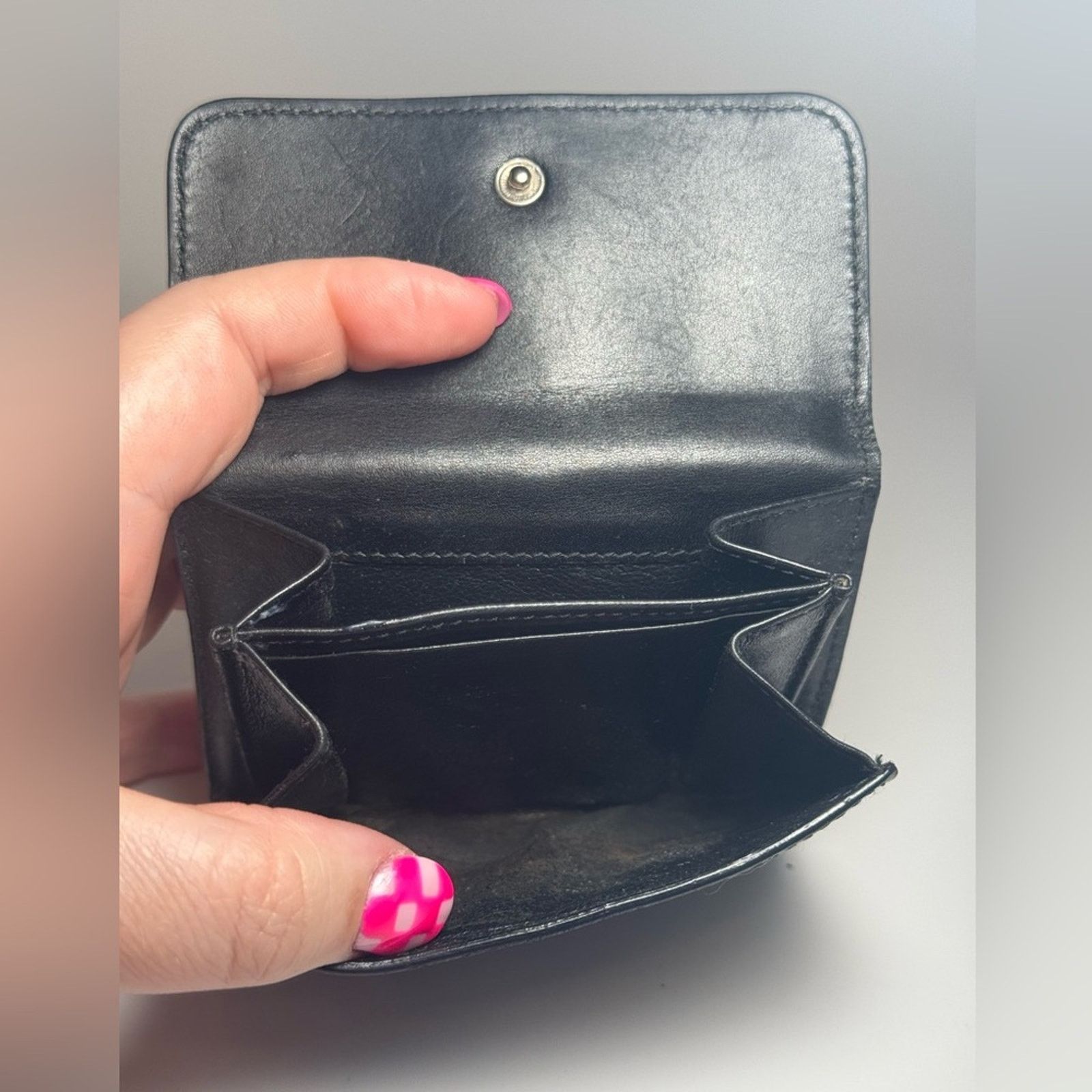 Gucci Gucci Vintage Black Smooth Leather Bifold Wallet Fair Size ONE SIZE - 6 Thumbnail