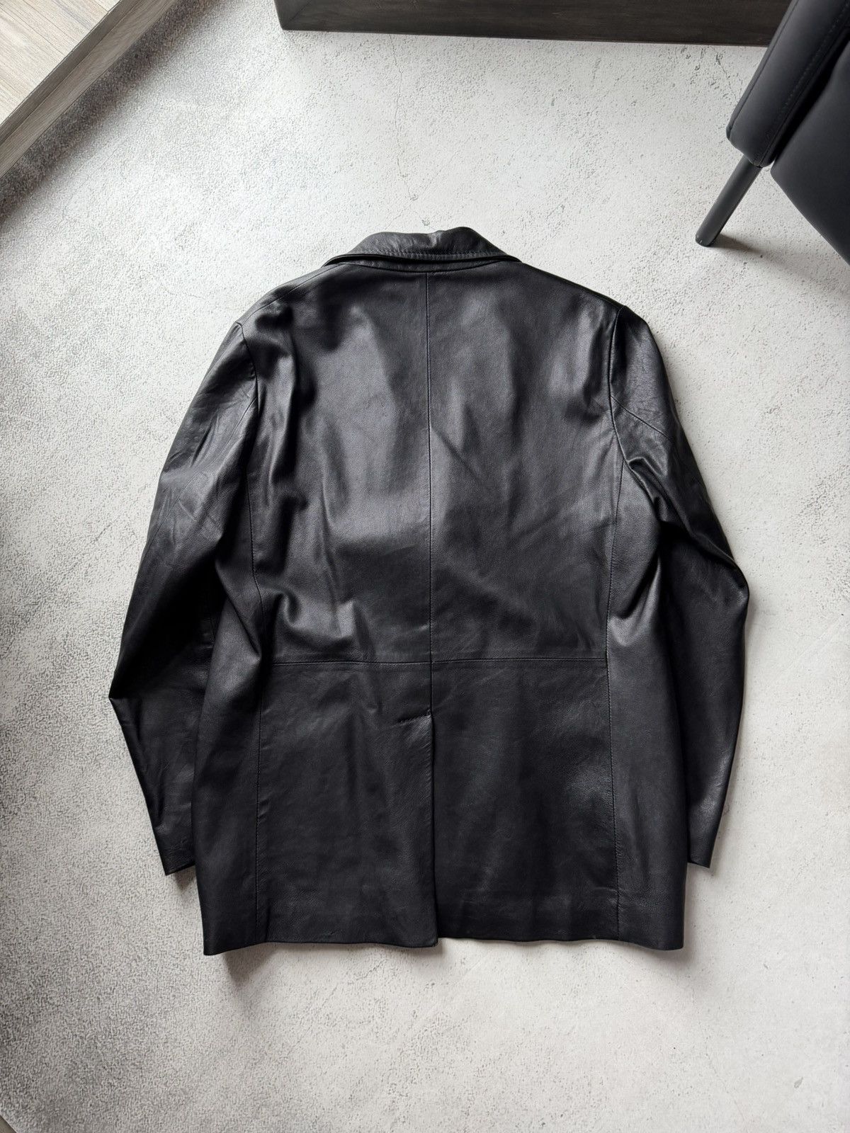 Leather Stewart Vintage Real Leather Black Blazer Jacket Size US L / EU 52-54 / 3 - 14 Thumbnail