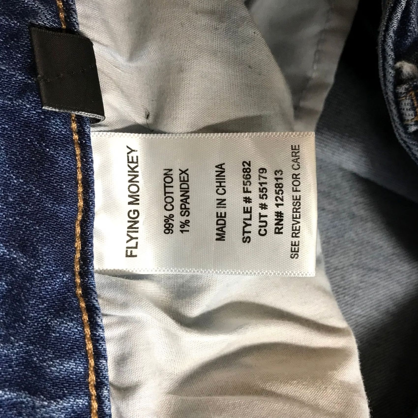 Vintage Flying Monkey High Rise Straight Jeans Medium Wash Women Size 13 Denim Cotton Blend Spandex 5-Pocket Button Zip N/A Size 34" / US 12 / IT 48 - 8 Thumbnail