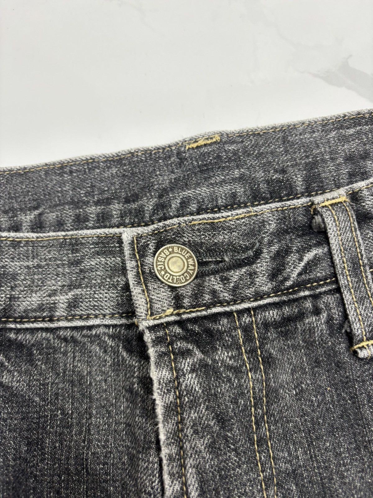 Hysteric Glamour × If Six Was Nine × Le Grande Bleu (L.G.B.) 💥Rare💥Sick Ripped Style 90s Blue Way Distress Jean Size US 33 - 12 Thumbnail