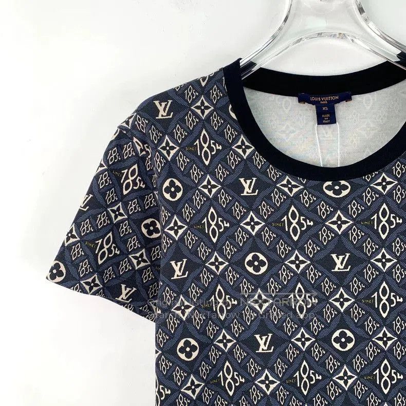 Louis Vuitton Louis Vuitton Blue Logo Monogram Cotton T. Size US XS / EU 42 / 0 - 3 Thumbnail