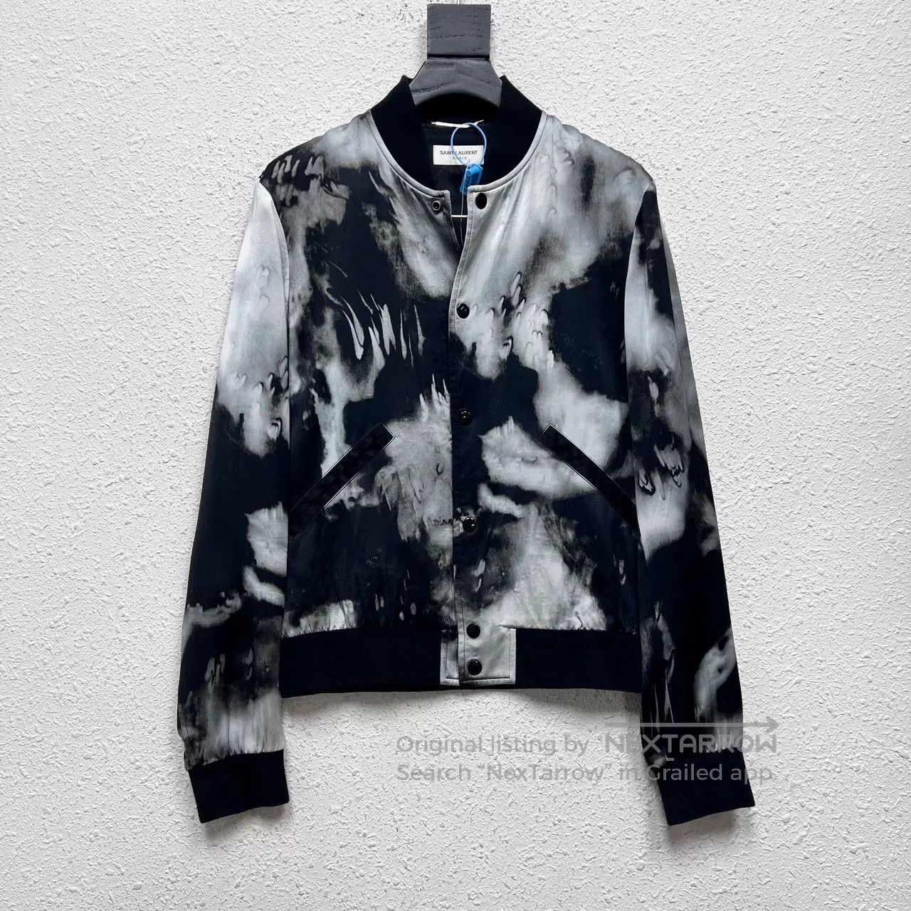 Saint Laurent Paris black and white tie-dye silk jacket. Size US M / EU 48-50 / 2 - 1 Thumbnail