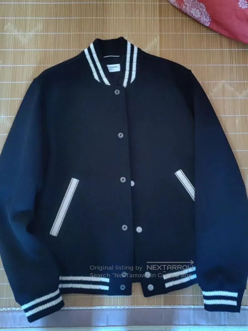 Saint Laurent Paris YSL Blue Baseball Jacket. Size US XXS / EU 40 - 1 Thumbnail